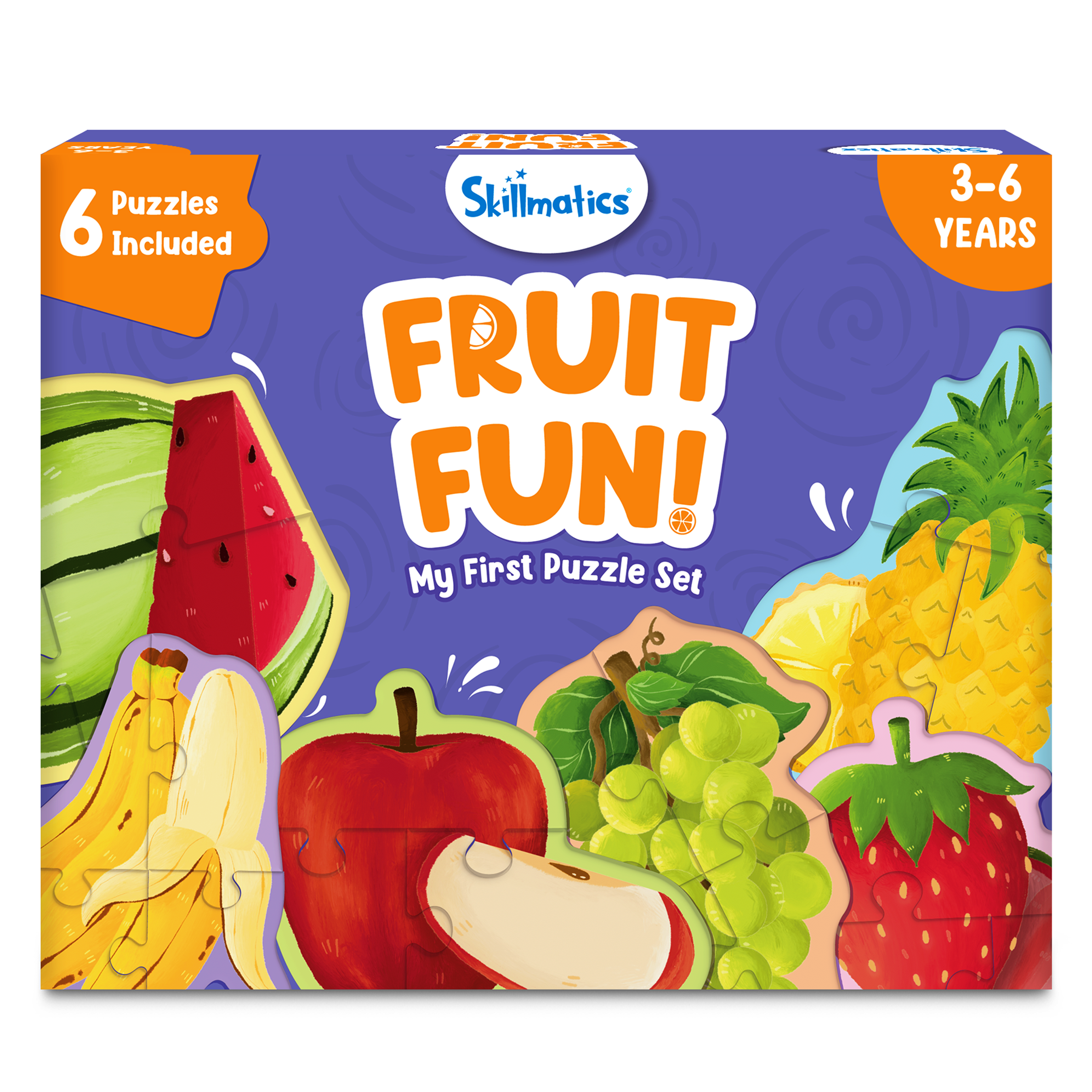 Skillmatics My First Puzzle Set - 21 Piece Fruit Jigsaw Puzzles, Educational Toddler Toy, Gifts For Kids Ages 3 To 6