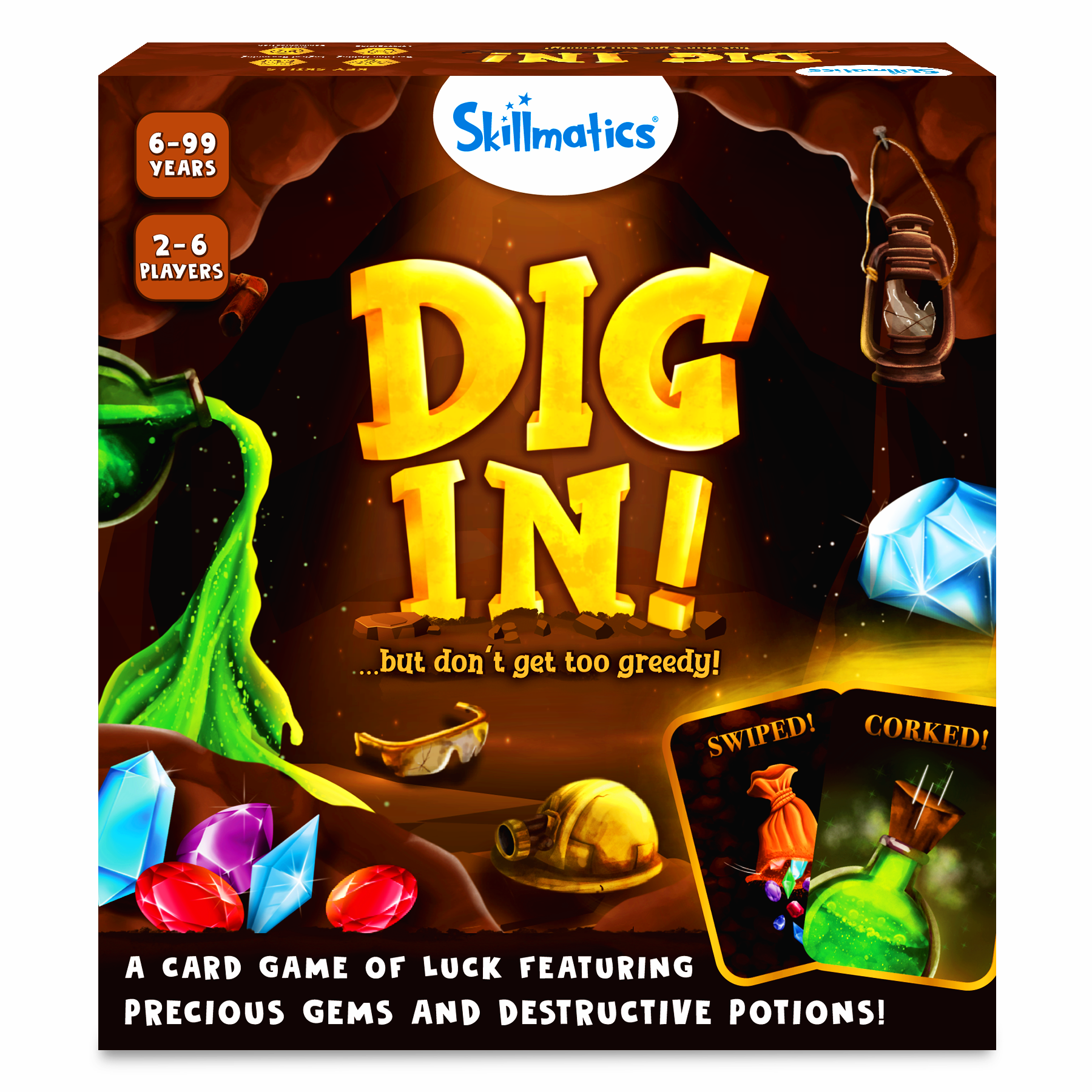 Skillmatics Card & Board Game - Dig In, Fun & Fast-Paced Game Of Strategy, Party Game For Kids & Family, Gift For Girls & Boys Ages 6 & Up