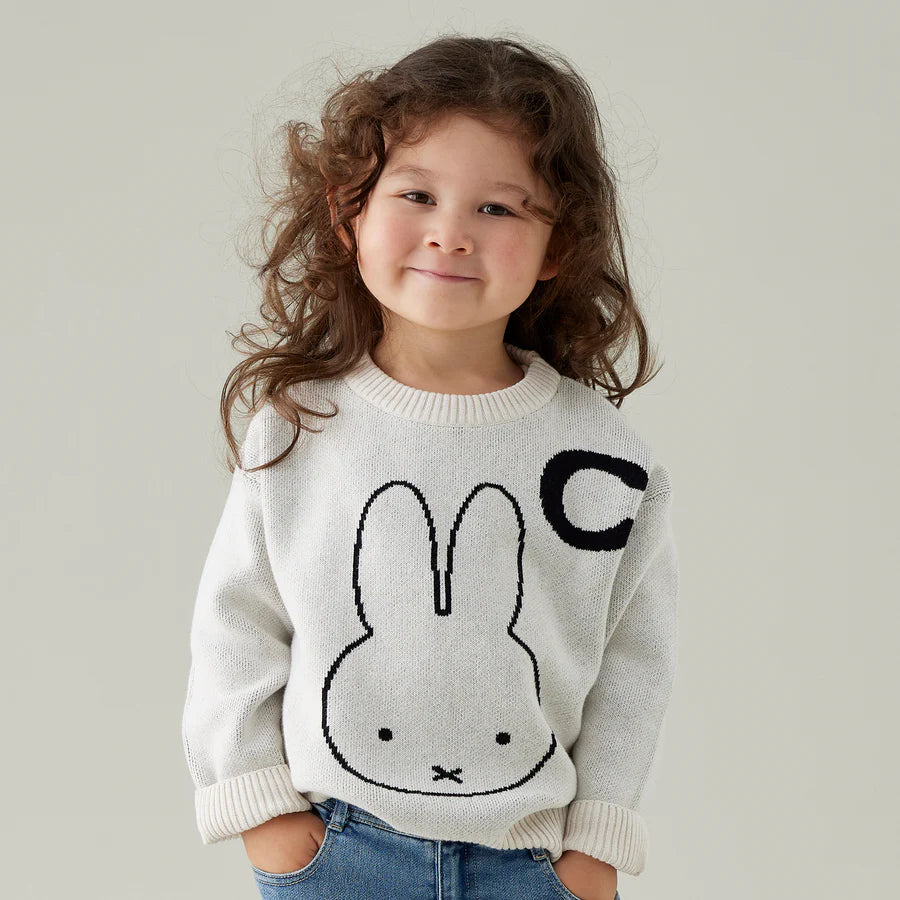 Miffy Letter Jumper - Oatmeal; Letter: Black