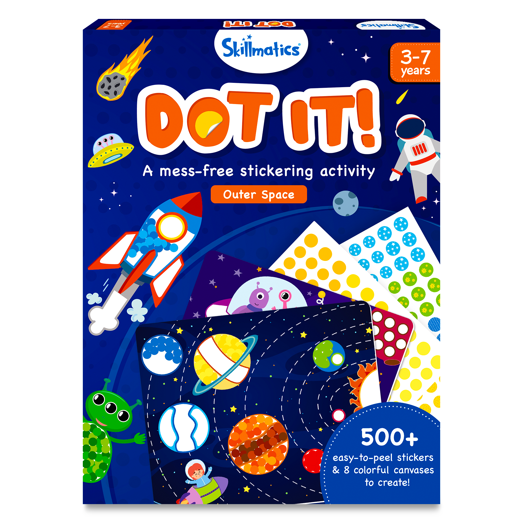 Skillmatics Art Activity Dot It - No Mess Sticker Art, 8 Space Themed Pictures, Gifts for Ages 3 to 7