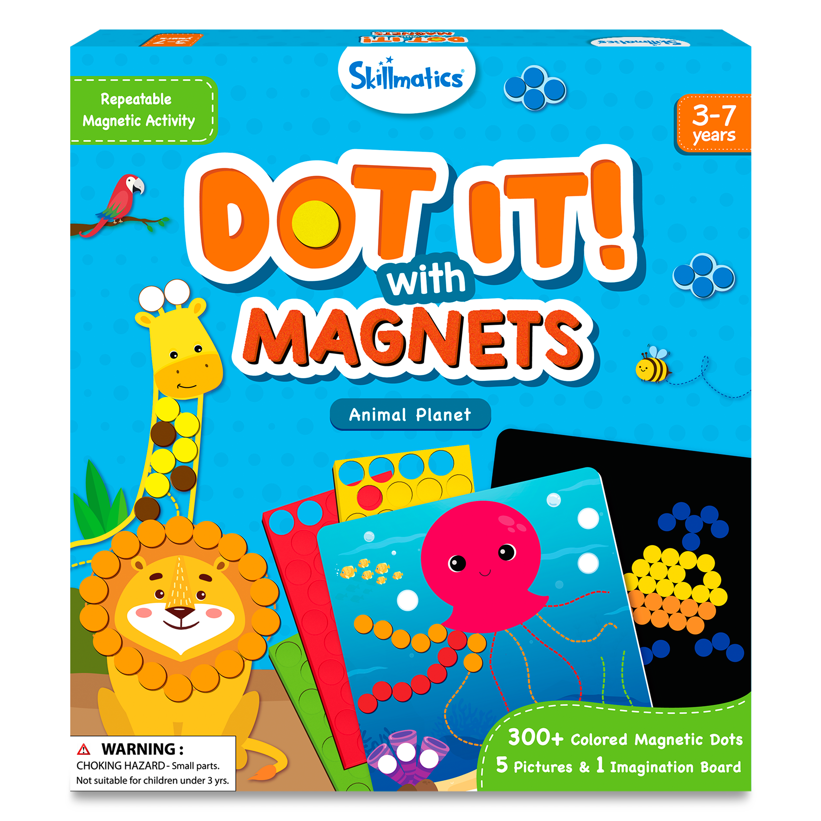 Skillmatics Art Activity Dot It with Magnets - Animals, No Mess Repeatable Art for Kids, Craft Kits, DIY Activity, Gifts for Ages 4 to 7