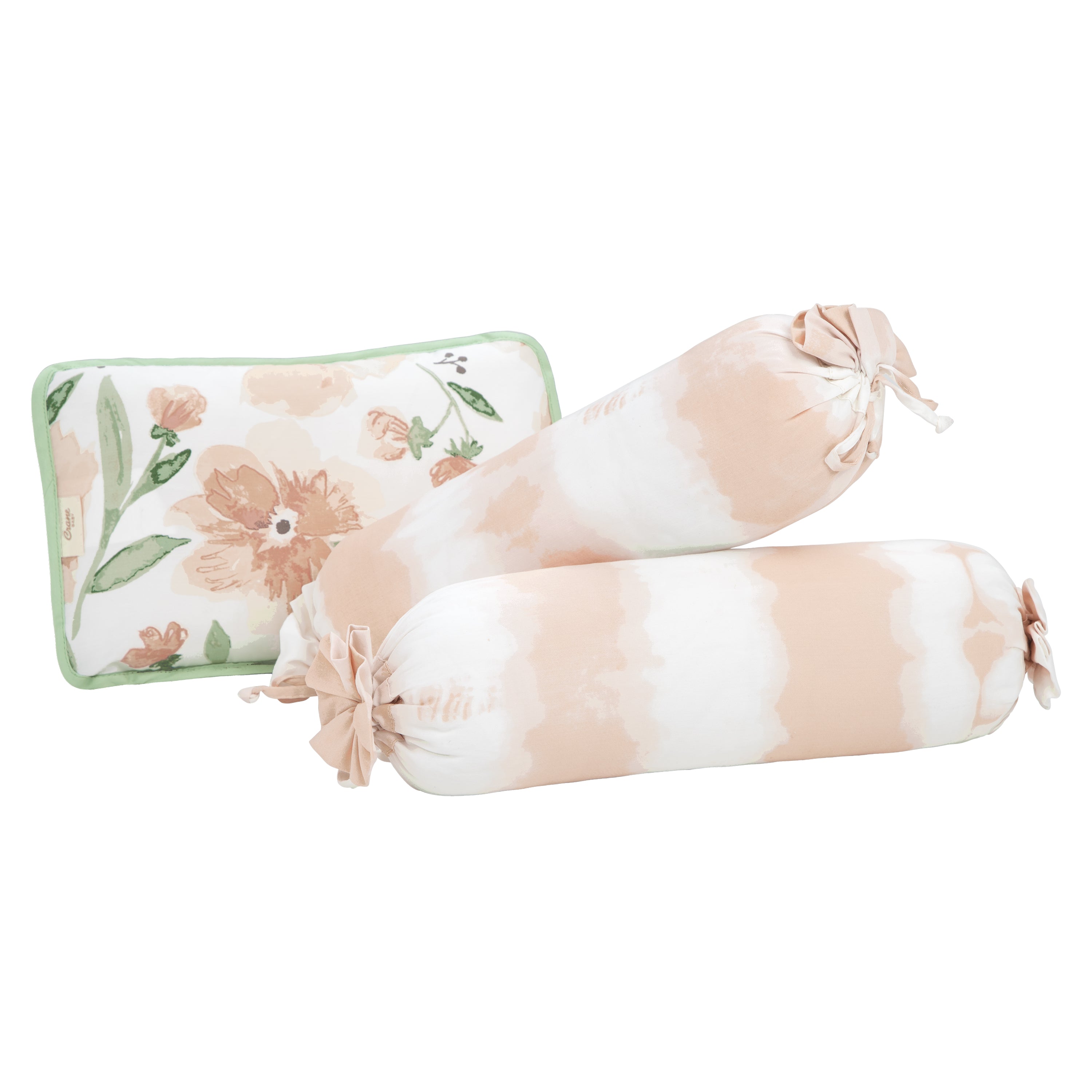 Crane Baby Pillow And Bolster Set Parker Collection, Pack Of 3 - Pink
