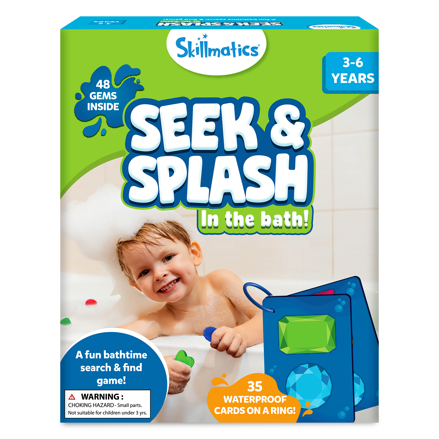 Skillmatics Seek & Splash Bath Toys - Search and Find Gem Game, Bathtub, Baby Pool & Summer Toys for Toddlers, Kids, Preschoolers, Gifts for Boys & Girls Ages 3, 4, 5, 6