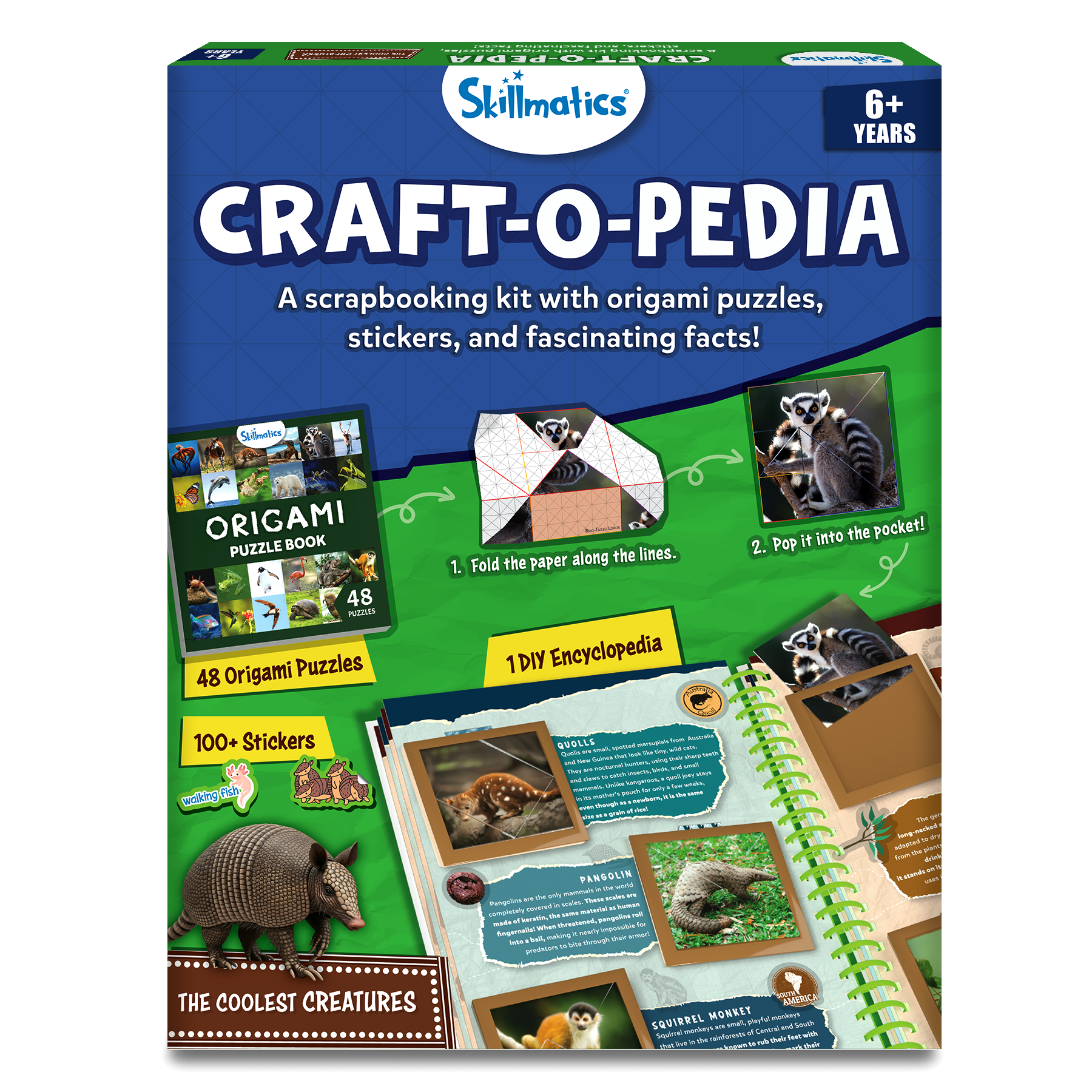 Skillmatics Origami Puzzle Book & Encyclopedia Scrapbook - DIY Craft & Activity Kit, Educational Toy with 48 Animal Puzzles, Fun Learning for Kids Ages 6, 7, 8, 9, 10 & Up (Copy)