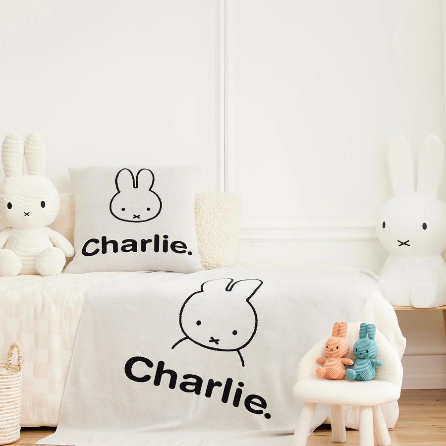 Miffy Euro Pillowcase - Oatmeal; Name: Black