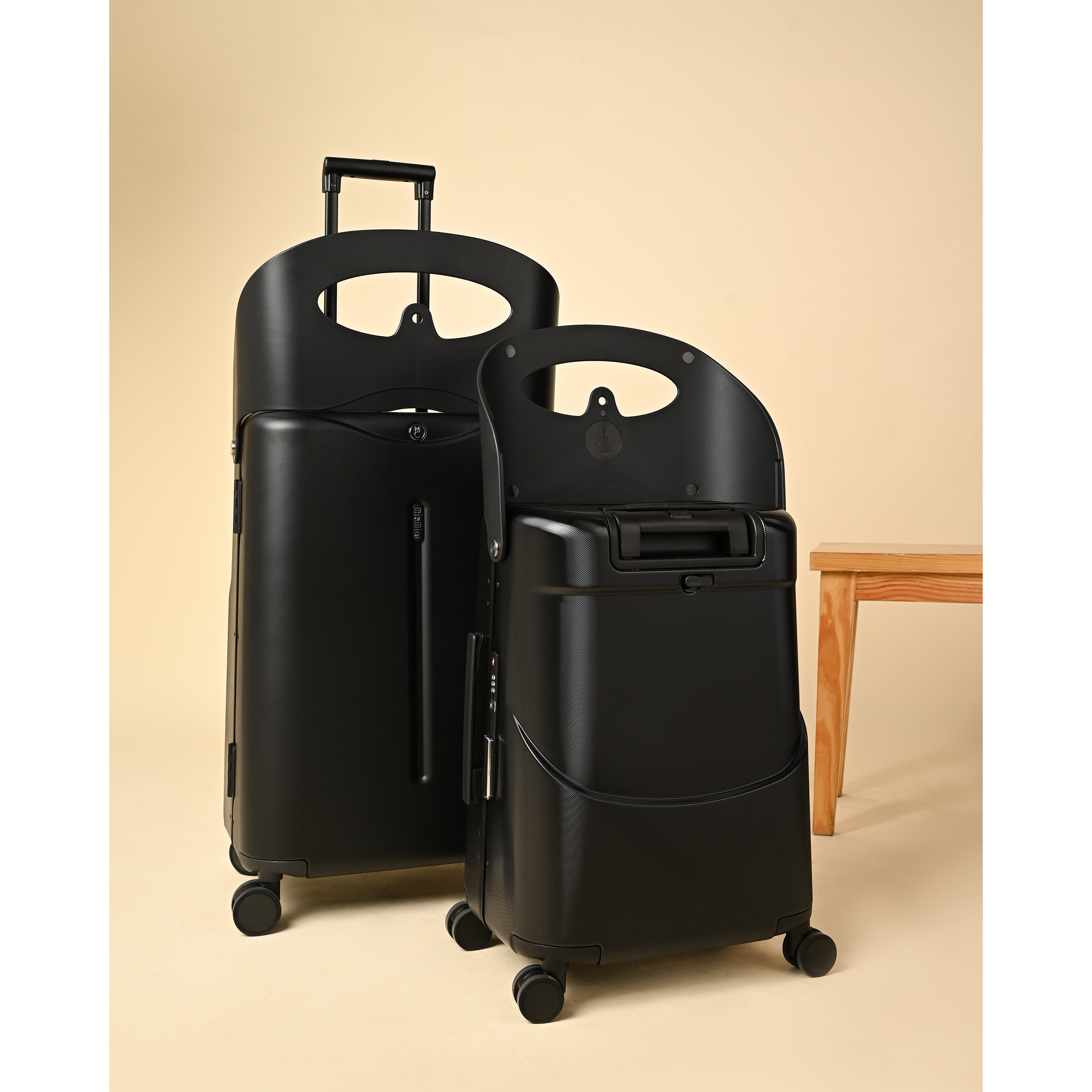 Miamily Midnight Black Ride On Trolley Check-In Luggage 24 inches