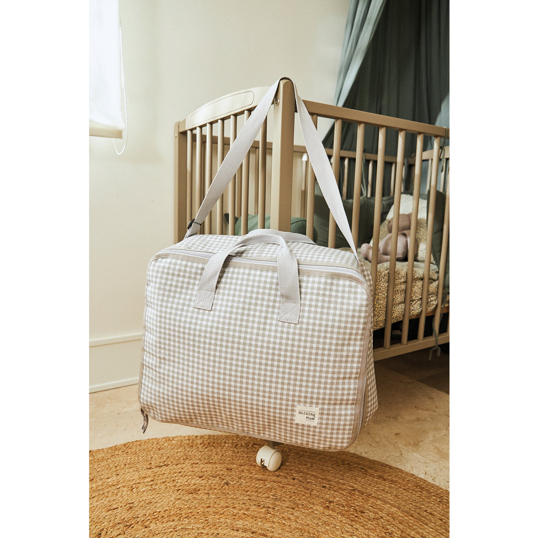 Walking Mum I Love Vichy Grey Travel Holiday And Maternity Bag