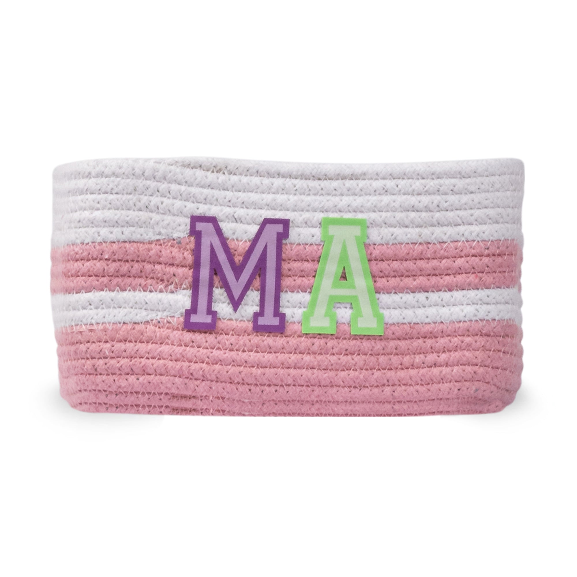 Cotton Rope Animal Kingdom Rectangular Pink Toy Storage Basket