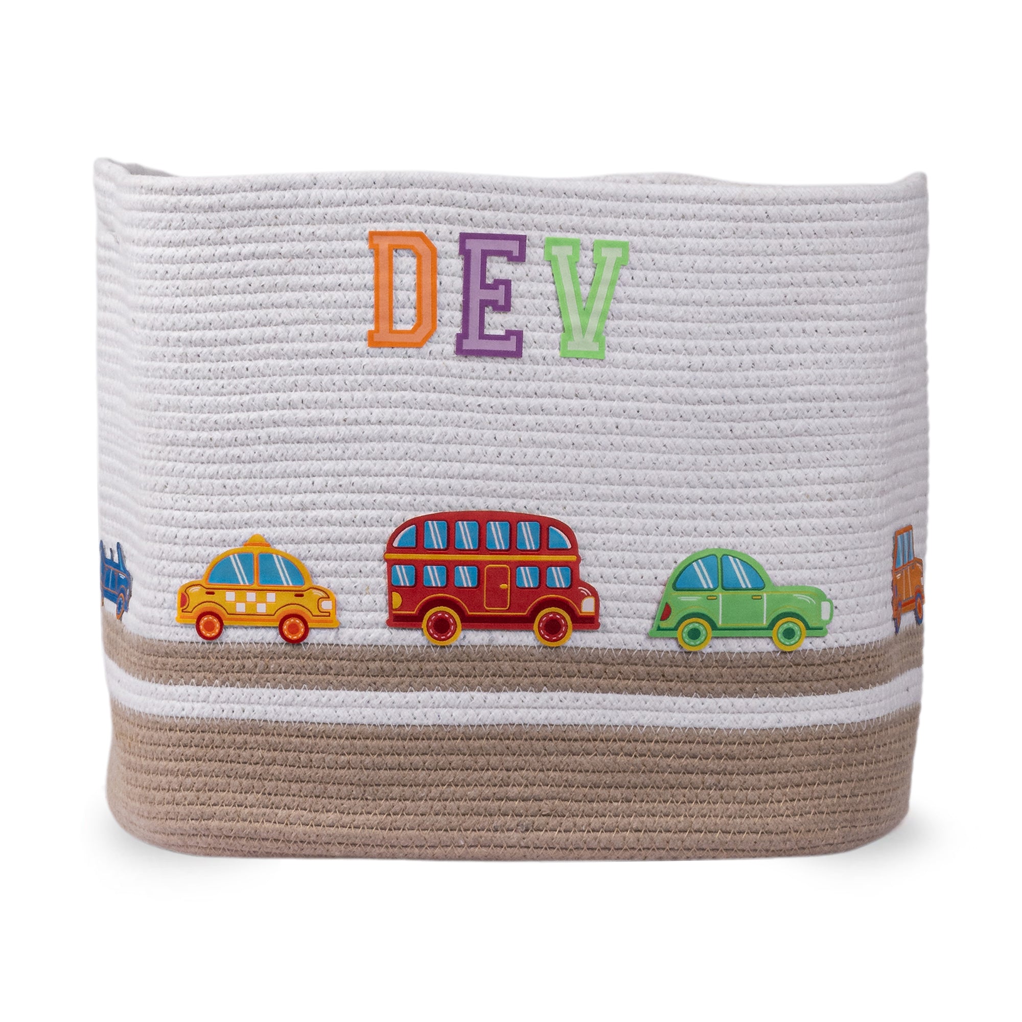 Cotton Rope Transport Trail Rectangular Toy Storage Basket