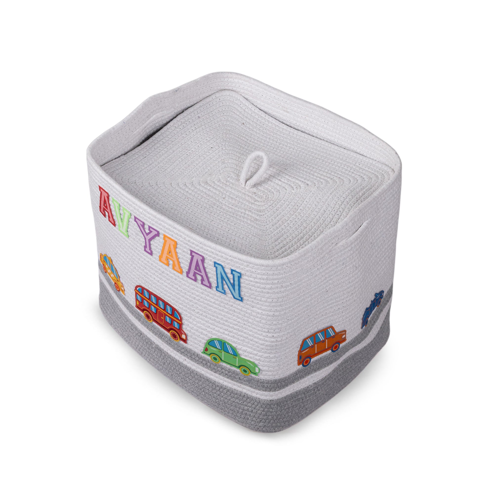 Cotton Rope Transport Trail Rectangular Toy Storage Basket