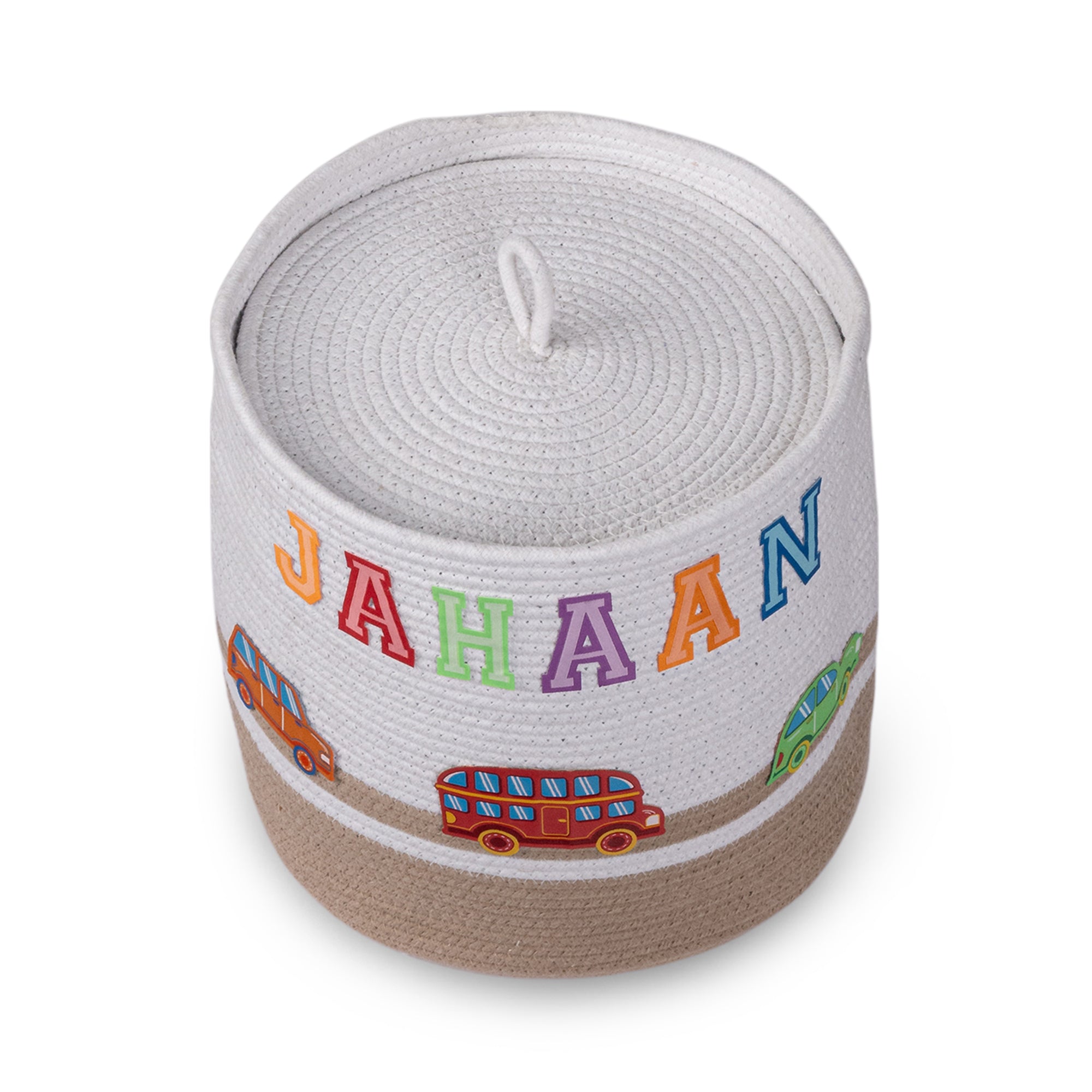Cotton Rope Transport Trail Round Toy Storage Basket