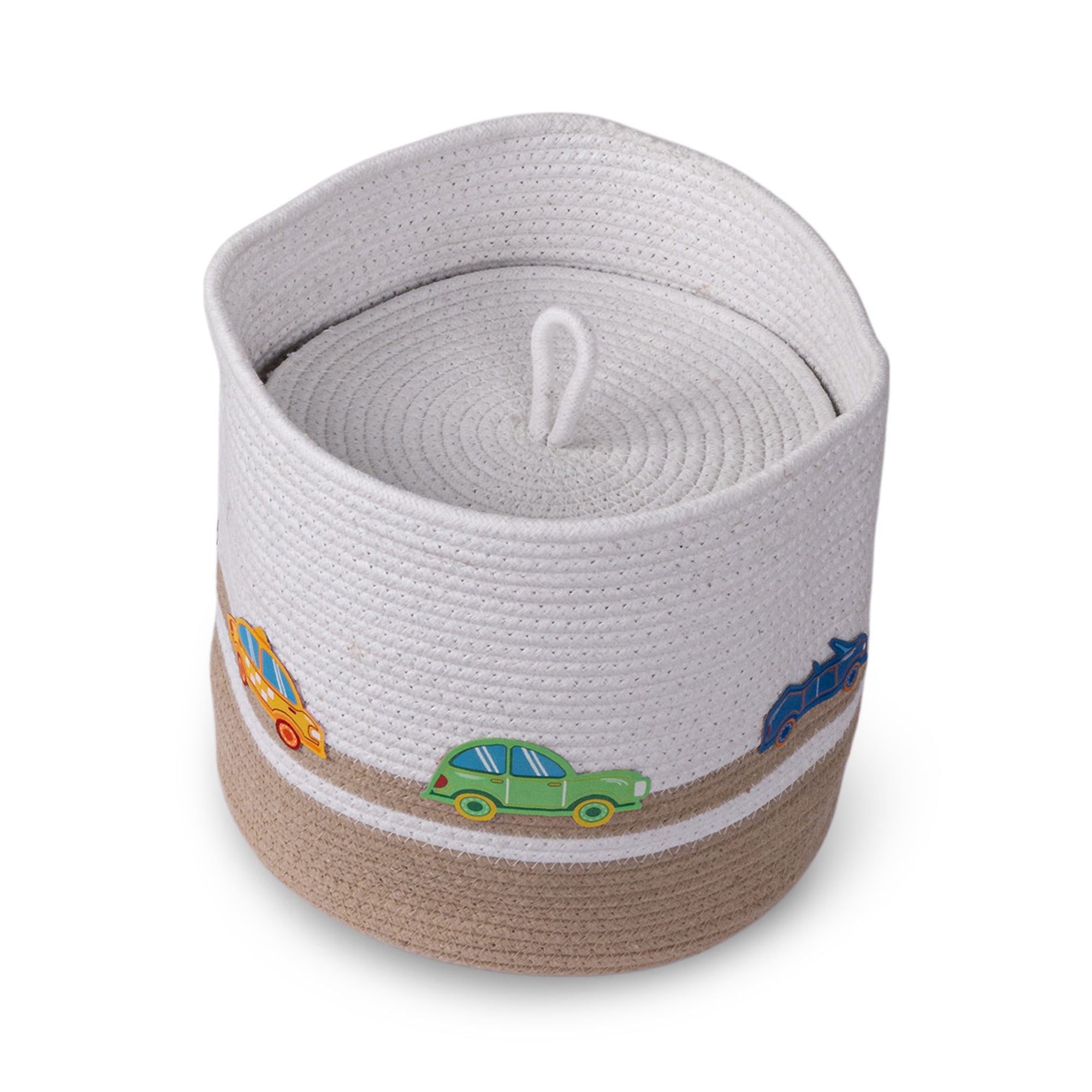 Cotton Rope Transport Trail Round Toy Storage Basket