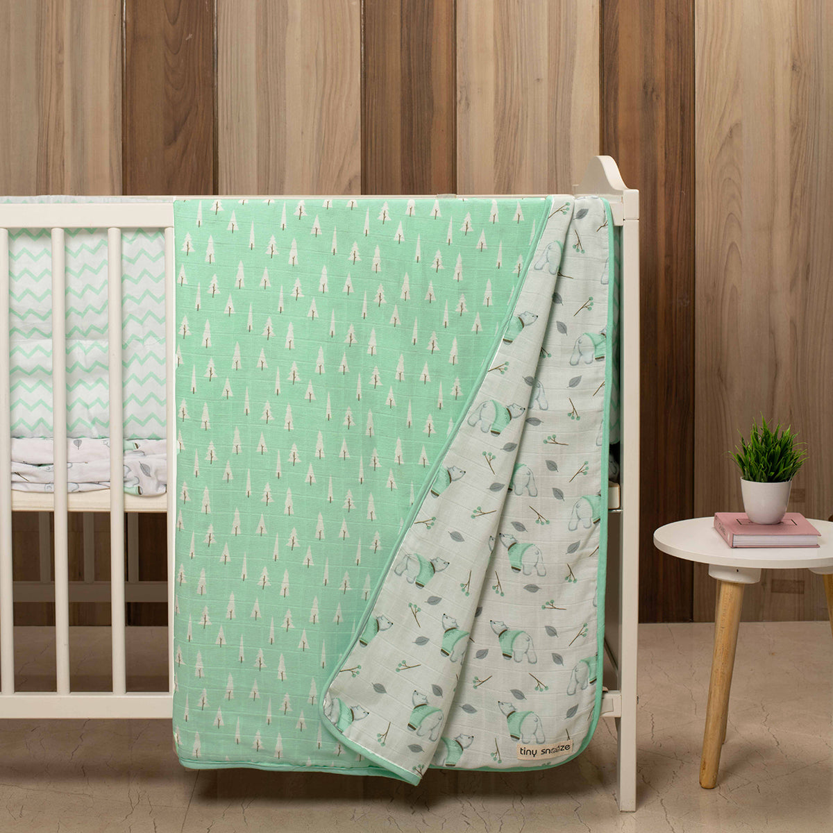 Tiny Snooze Organic Muslin Blanket-Arctic