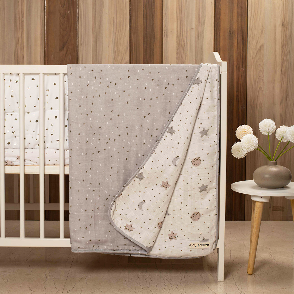 Tiny Snooze Organic Muslin Blanket-Starry Nights