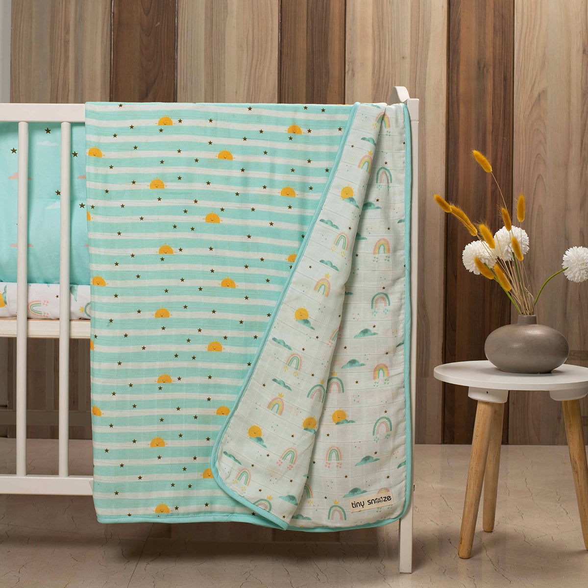 Tiny Snooze Organic Muslin Blanket-Horizon