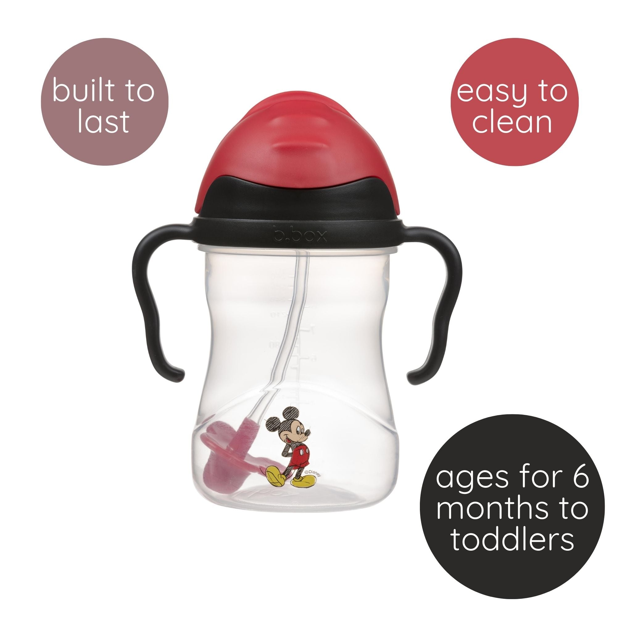 b.box Weighted Straw Sippy Cup - 240ml Disney/Marvel Theme