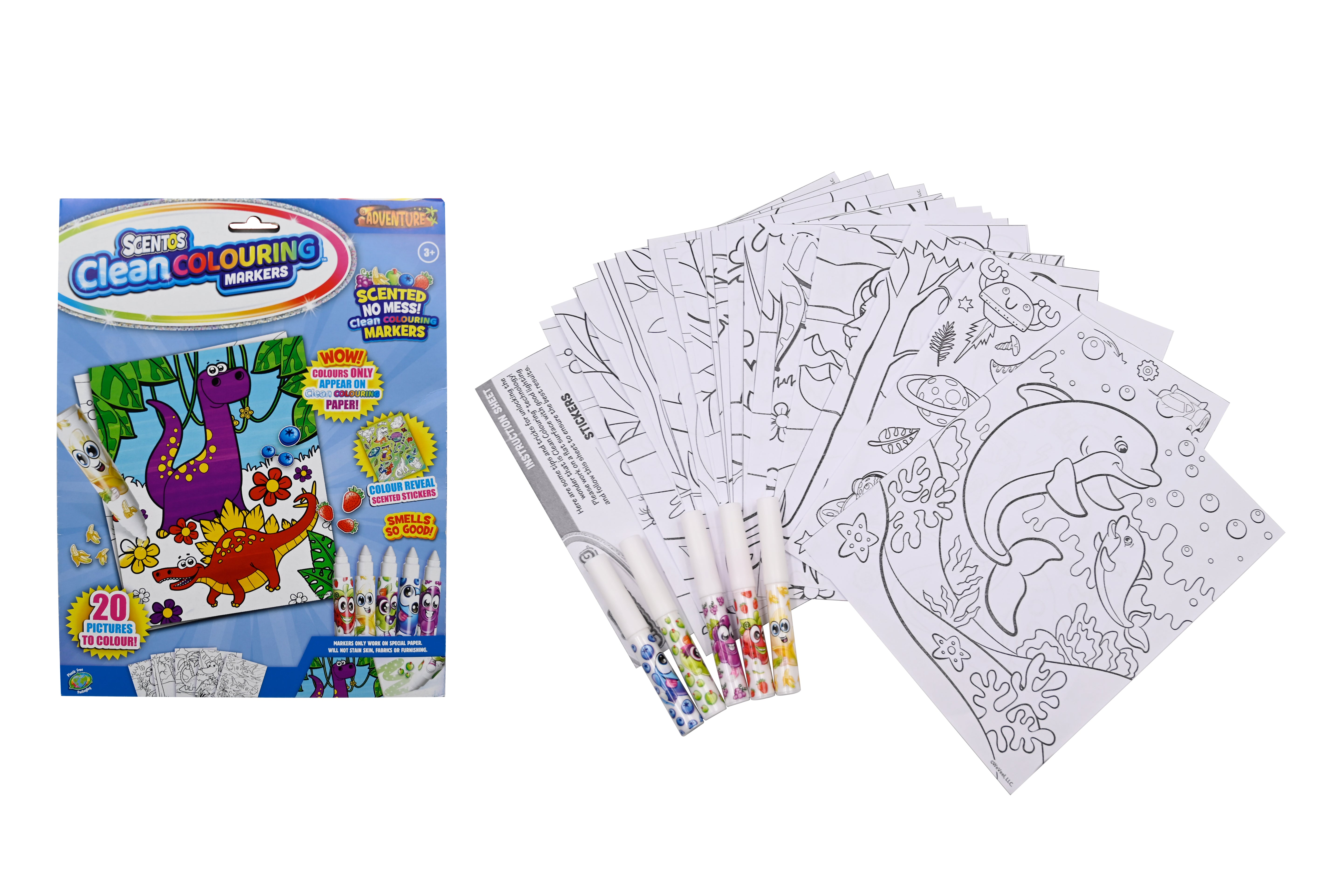 Scentos Clean Colouring Markers - Adventure
