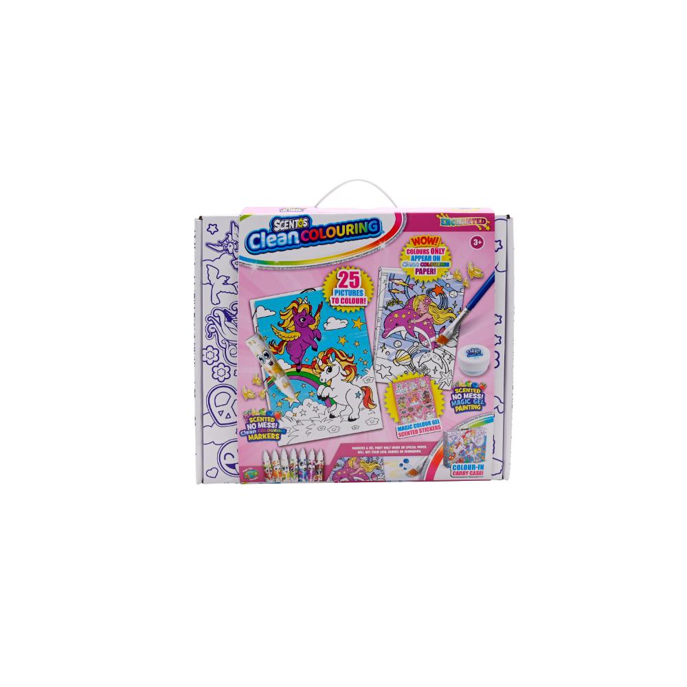 Scentos Clean Colouring Pizza Box - Enchanted