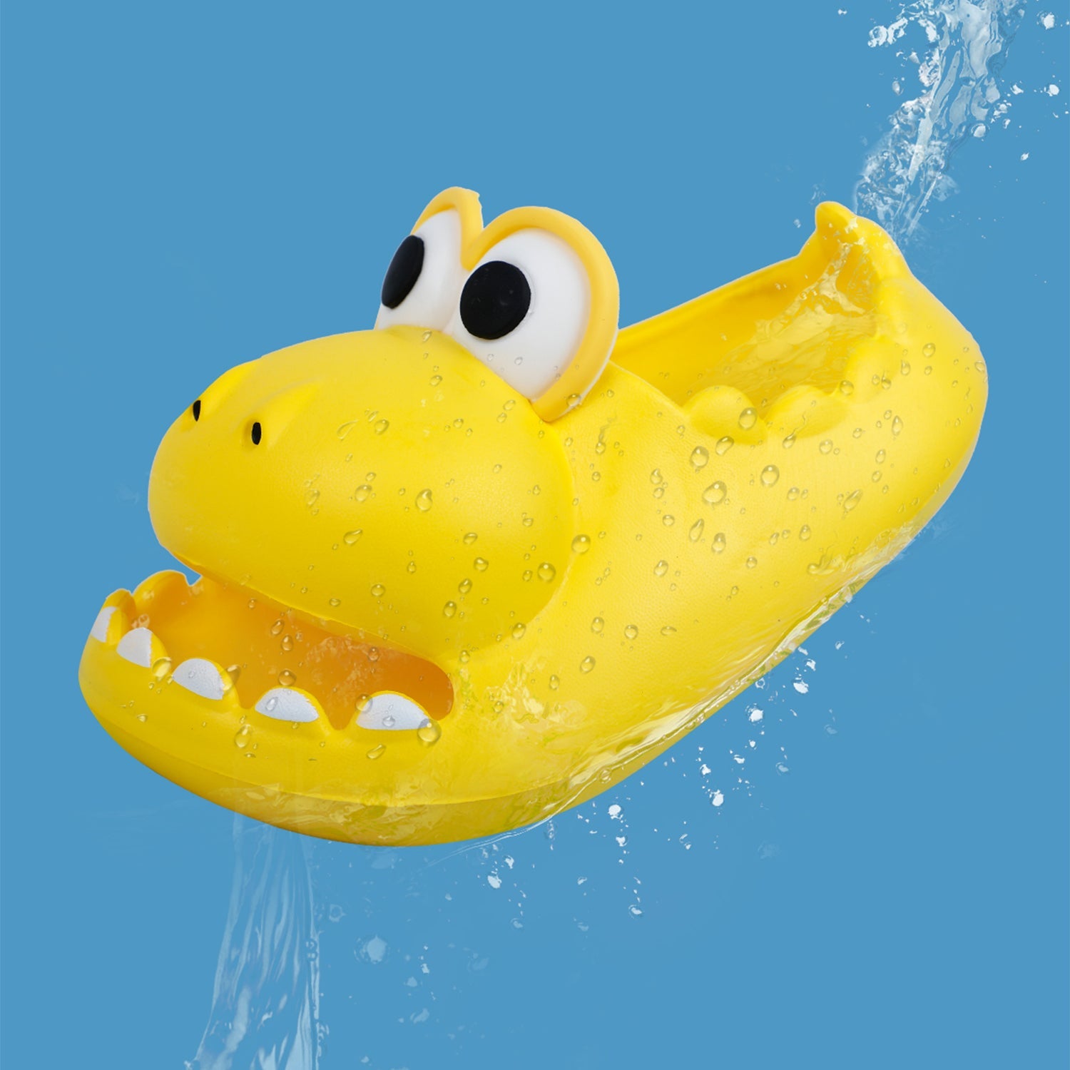 Baby Moo Crocodile Beach Slippers 3D Cartoon Sliders - Yellow - Baby Moo