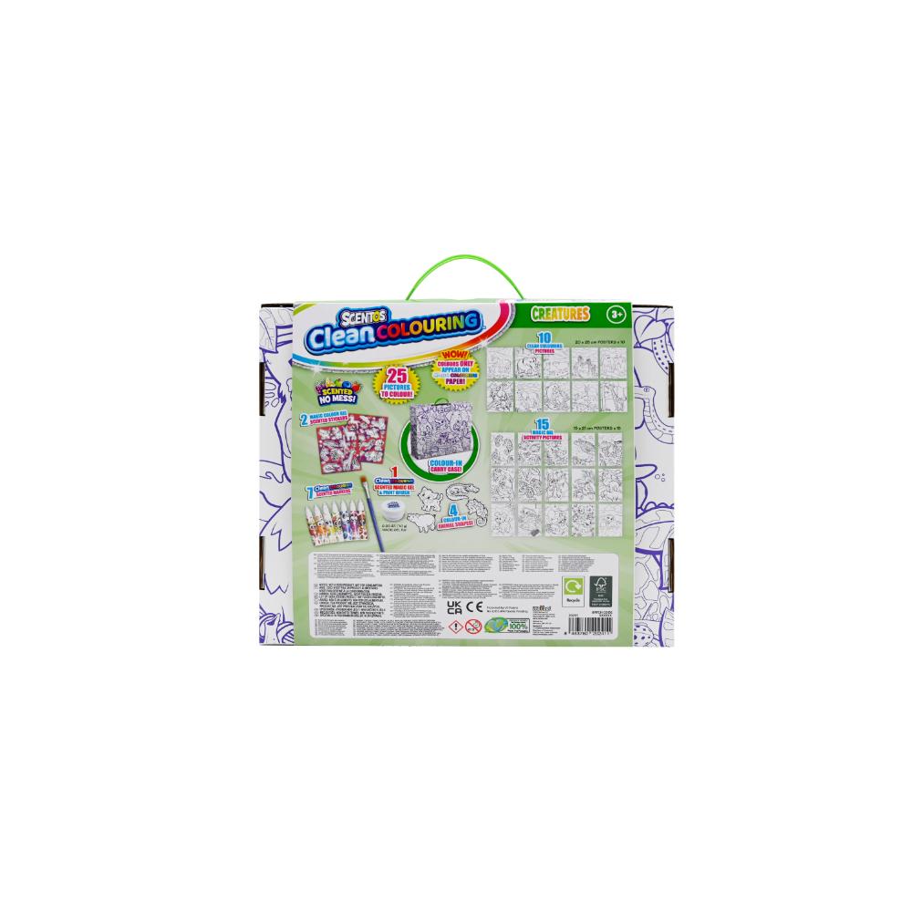 Scentos Clean Colouring Pizza Box - Creatures