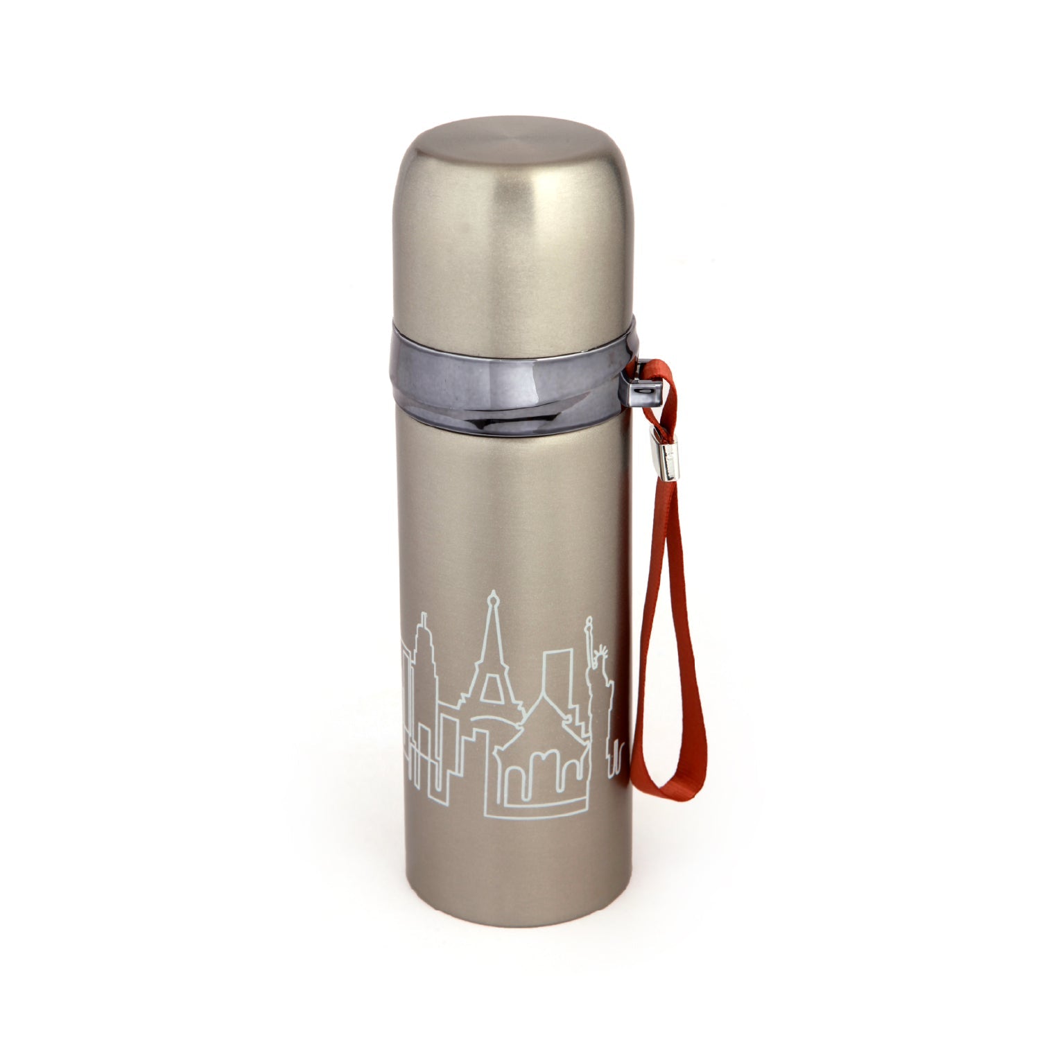 World Traveller Silver 500 ml Stainless Steel Flask - Baby Moo