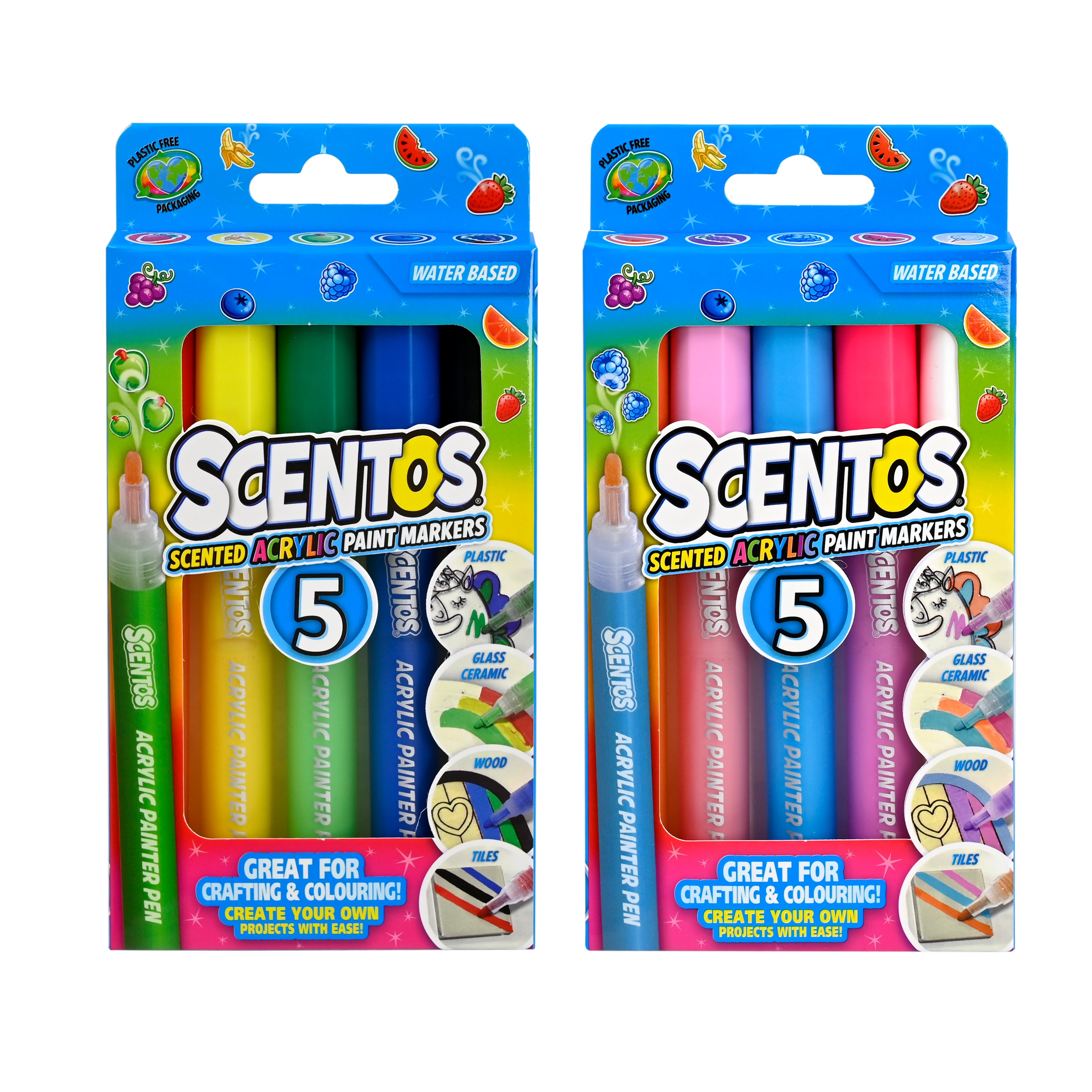 Scentos Scented Acrylic Markers, Pack Of 5