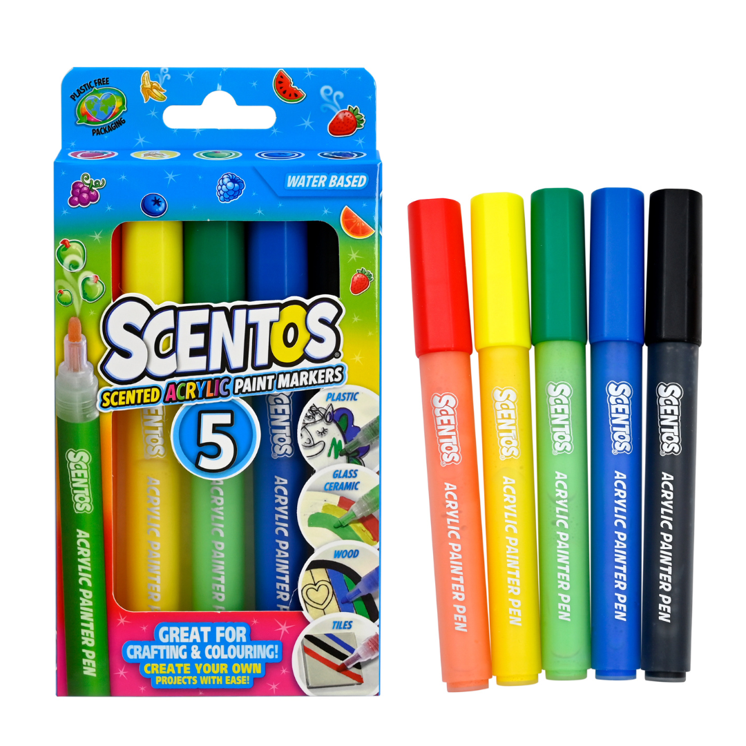 Scentos Scented Acrylic Markers, Pack Of 5