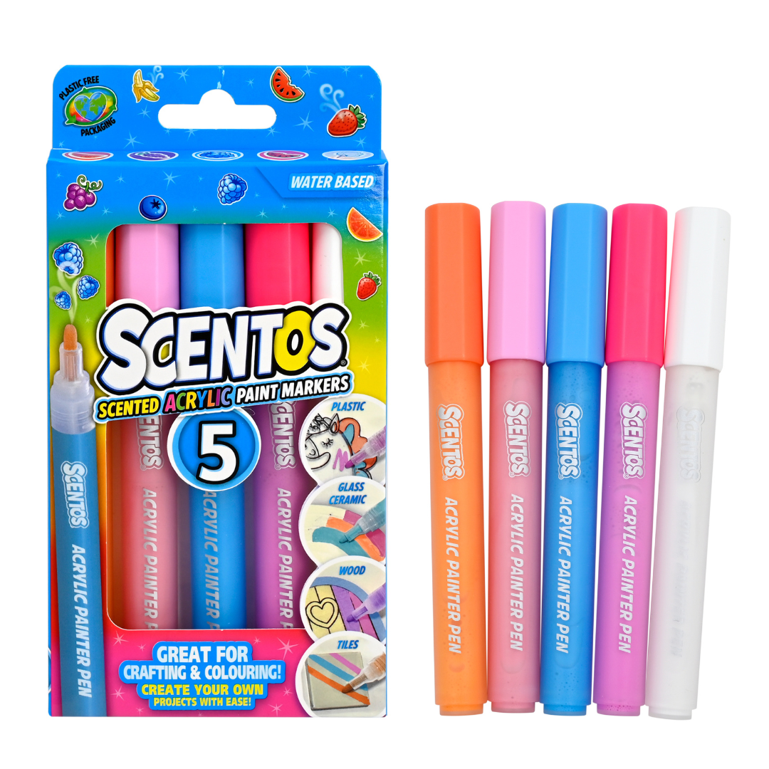 Scentos Scented Acrylic Markers, Pack Of 5