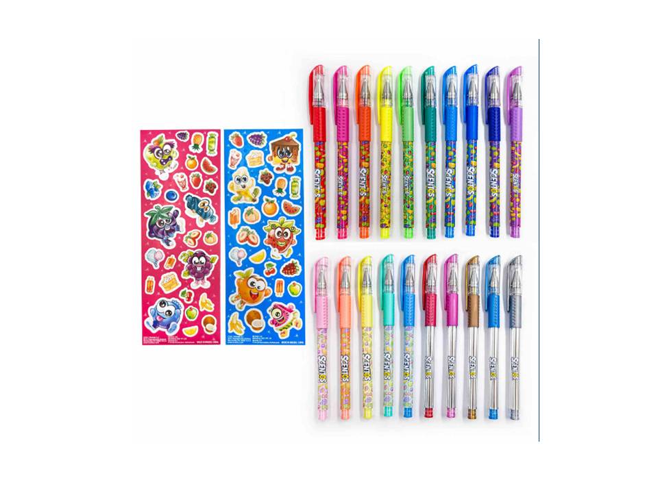 Scentos Scented Gel Pens, Pack Of 20 (2 Sticker Sheets )