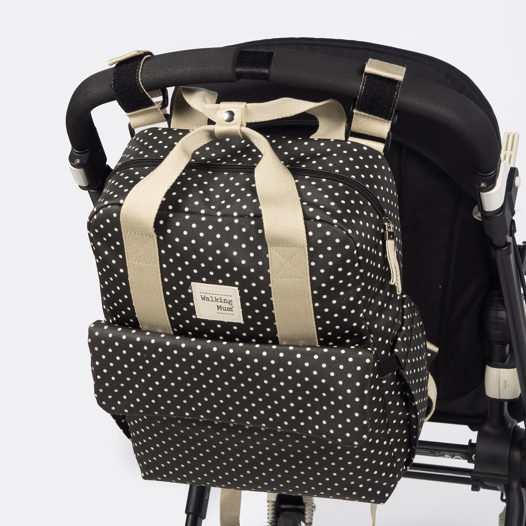 Walking Mum Emily Black Backpack Diaper Changing Bag