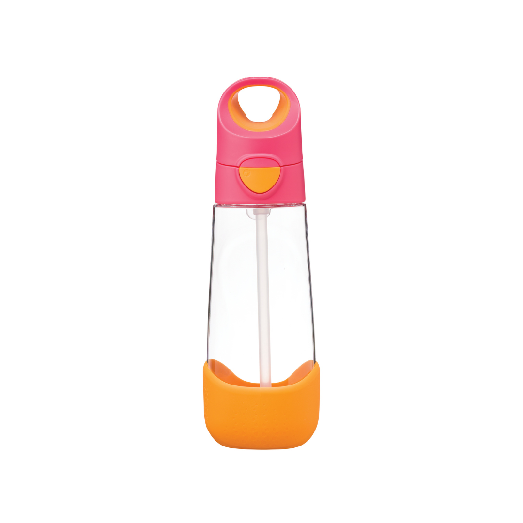 b.box Tritan straw Drink Bottle 600ml Strawberry Shake Pink Orange