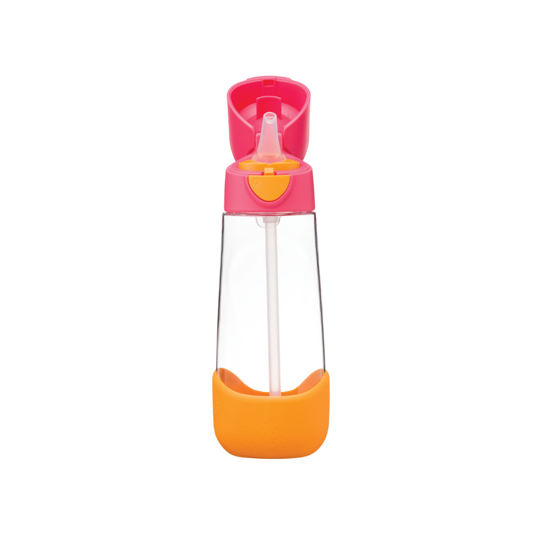 b.box Tritan straw Drink Bottle 600ml Strawberry Shake Pink Orange