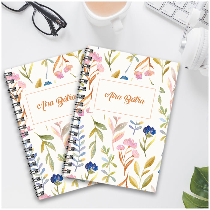 Personalised Notebook (A5 Size) - Wild Flower