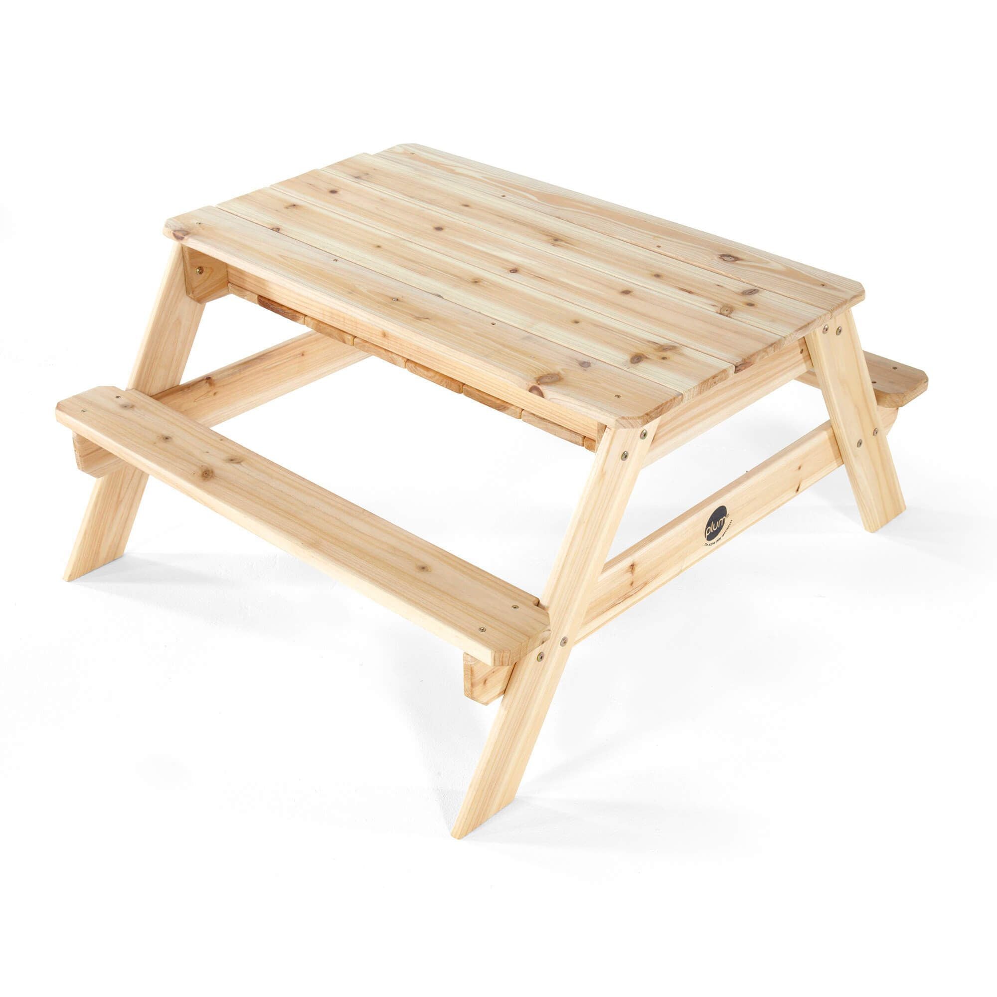 Plum Surfside Sand & Water Wooden Picnic Table + 2 Interactive Soft Toys FREE