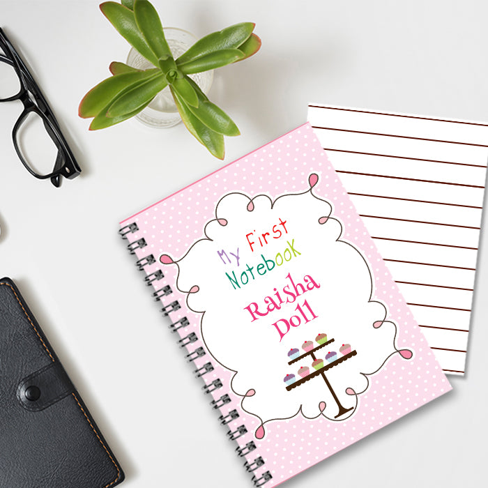 Personalised Notebook (A5 Size) - Cupcakes