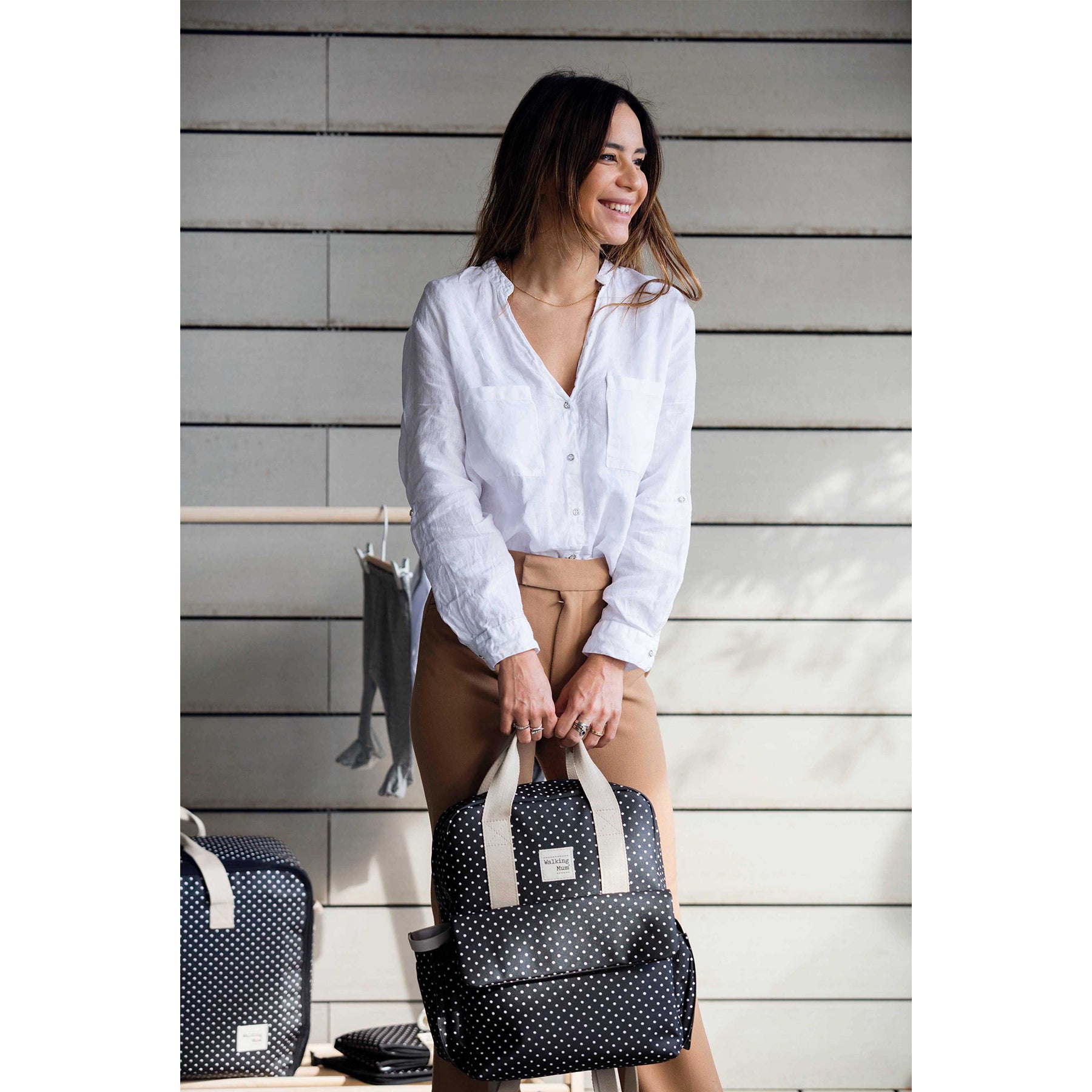 Walking Mum Emily Black Backpack Diaper Changing Bag
