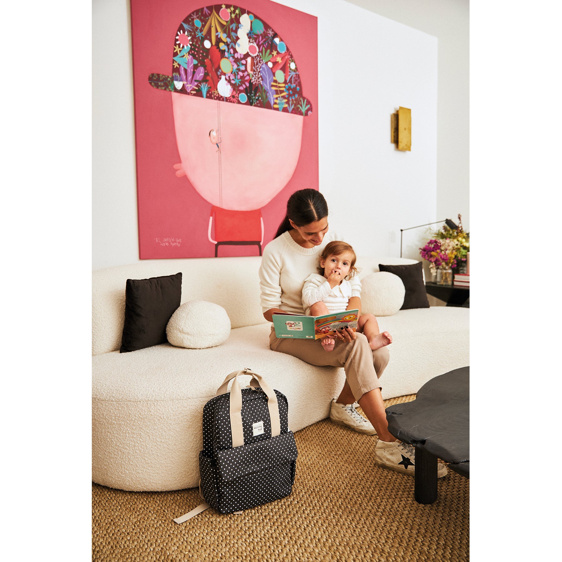 Walking Mum Emily Black Backpack Diaper Changing Bag