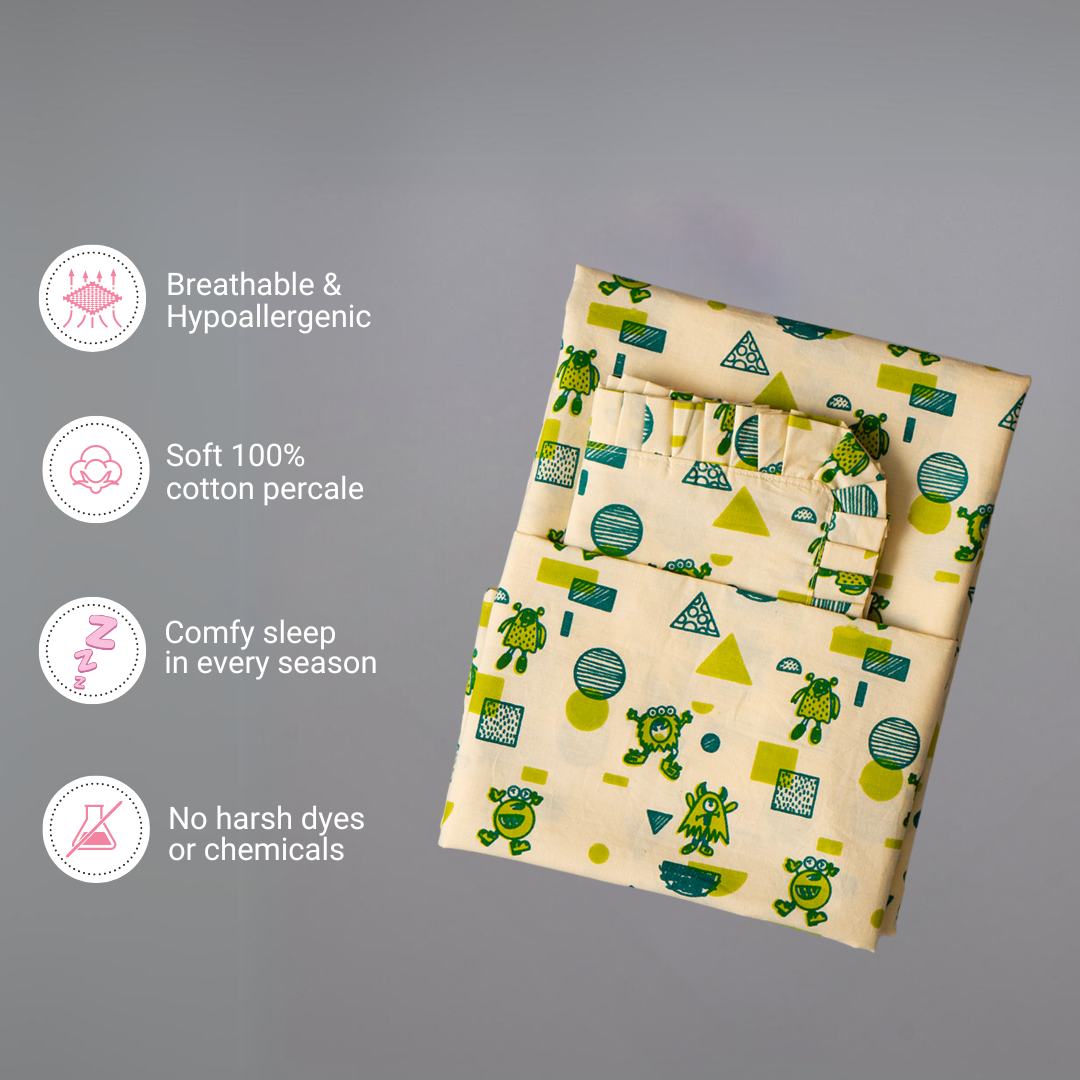 Gudgoodie Kids Flat Bedsheet Set - 100% Cotton Percale - Queen/Double Bedsheet