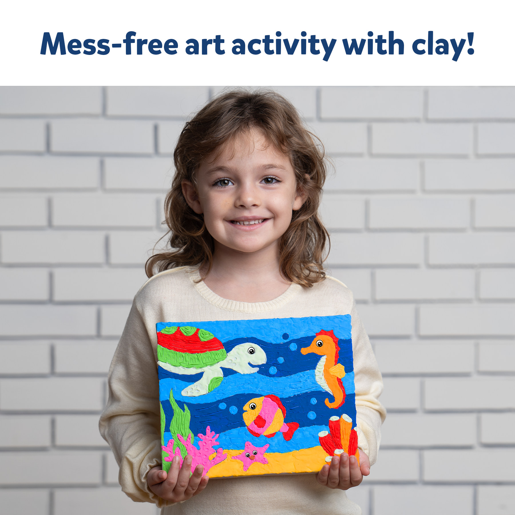 Skillmatics Art & Craft Kit - Colour with Clay, No Mess Art, Create a Clay Canvas of Under The Ocean, Gifts for Ages 5 to 12