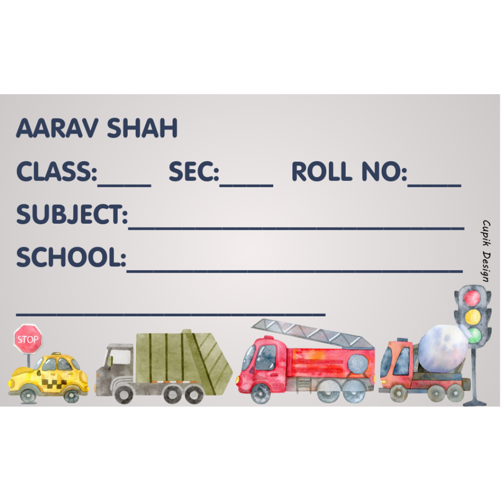 Traffic School Book Labels