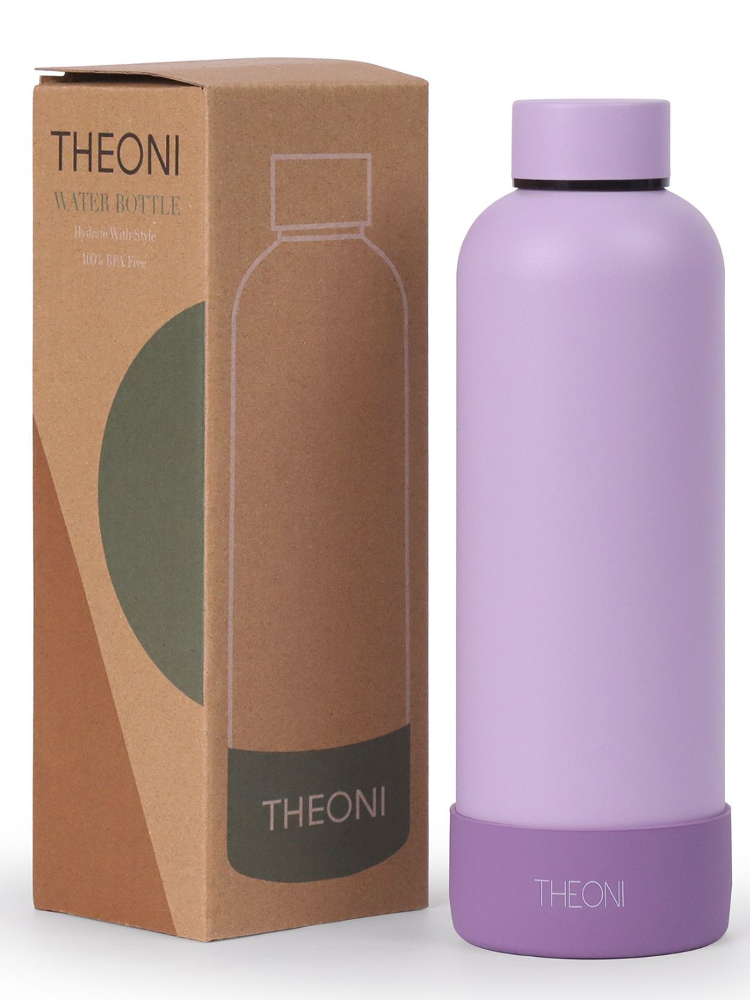 Theoni stainless Steel Double Walled Insulated Thermos Flask / Insulated Water Bottle| 24 Hours Hot & Cold |Leak Proof| Easy to Carry School And Travel Bottle - Playful Purple (500ml)