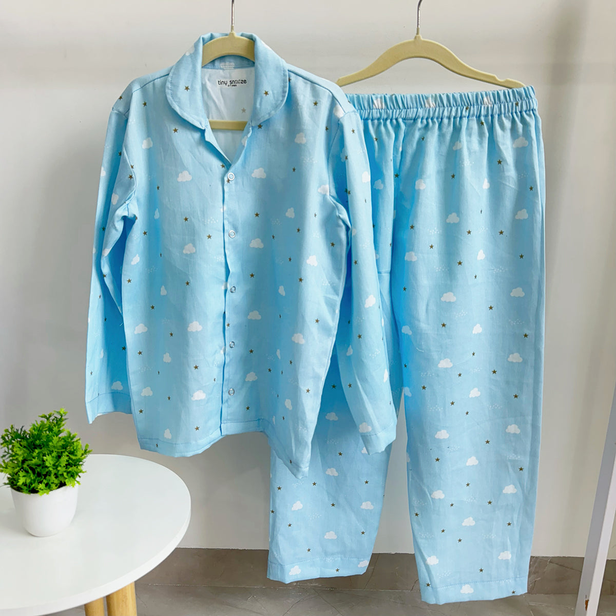 Tiny Snooze- Organic Nightsuit- Blue Sky