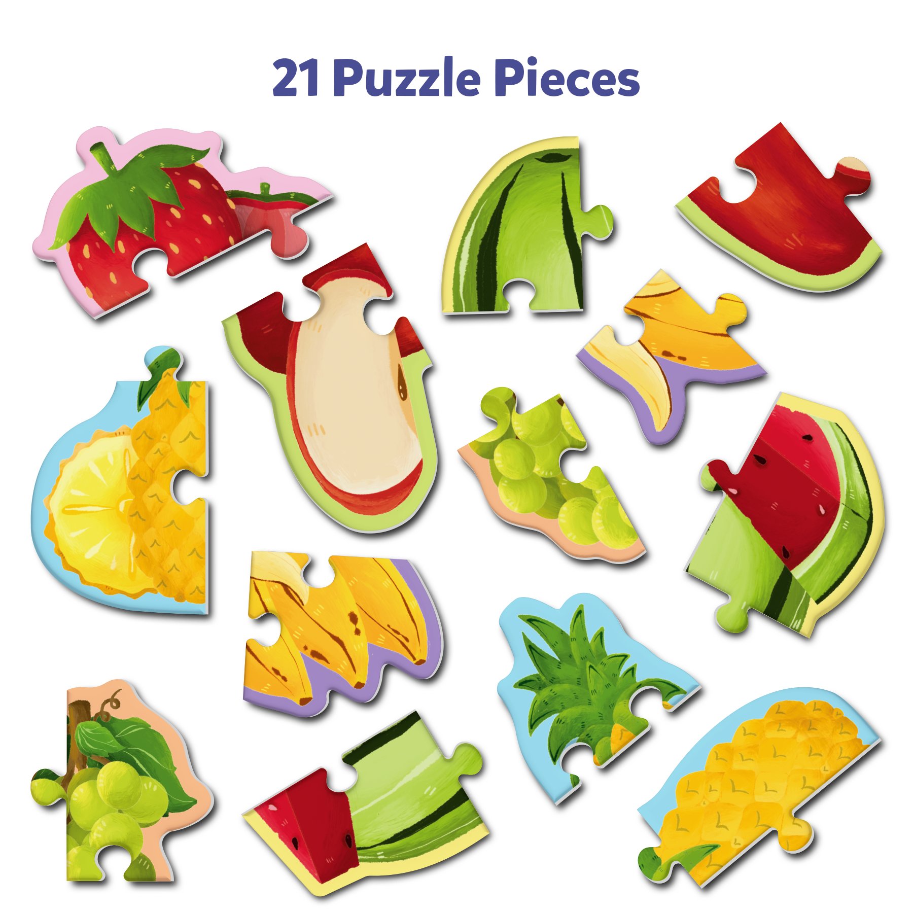 Skillmatics My First Puzzle Set - 21 Piece Fruit Jigsaw Puzzles, Educational Toddler Toy, Gifts For Kids Ages 3 To 6