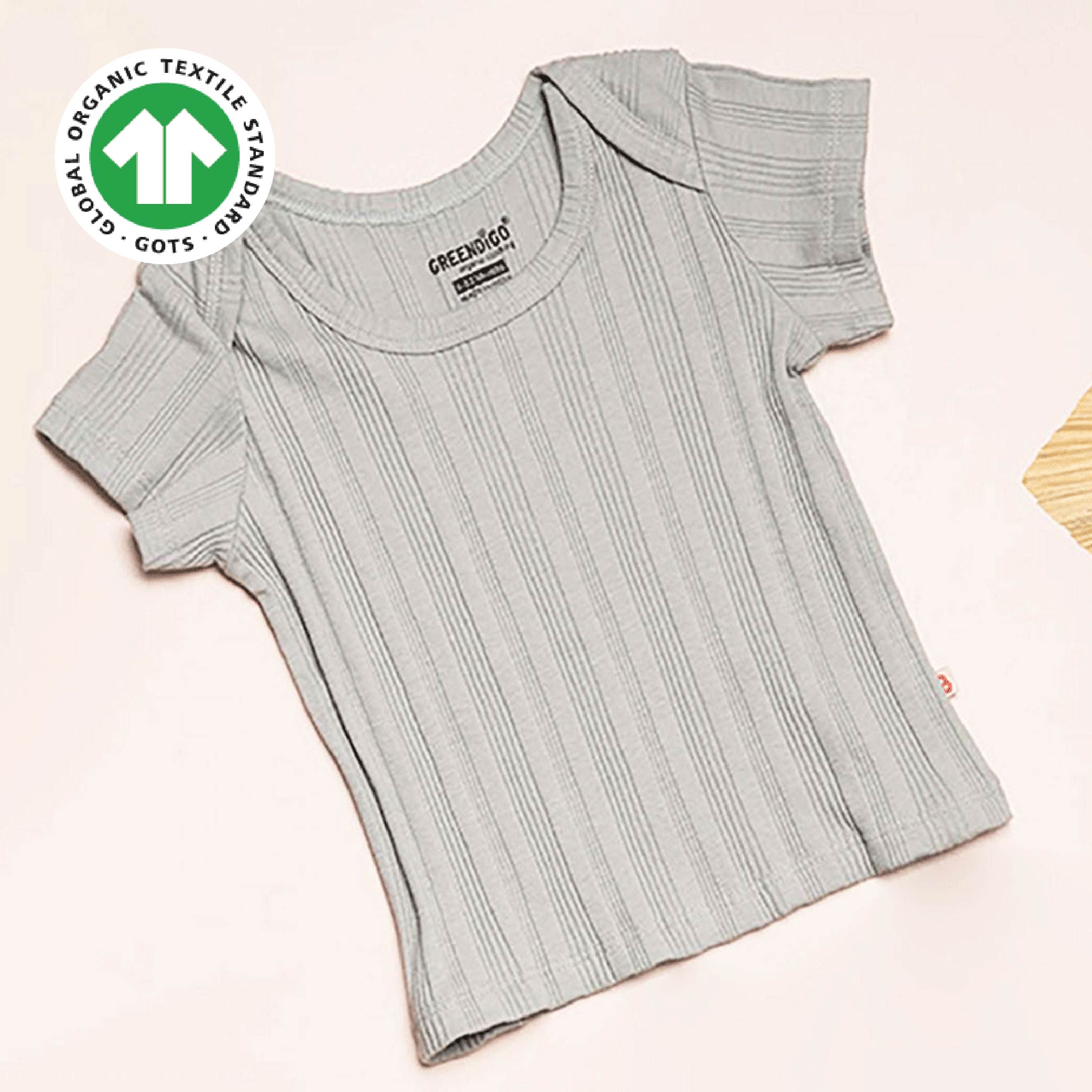 Greendigo 100% Organic Cotton Green Solid Tshirt/Top For New Born Baby Boys And Baby Girls