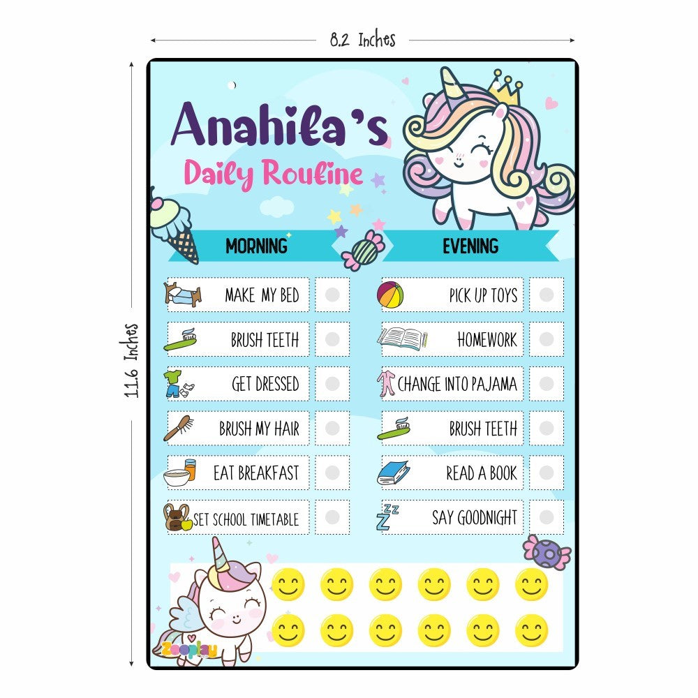 Daily Reward Chart Personalised – Unicorn Sparkle