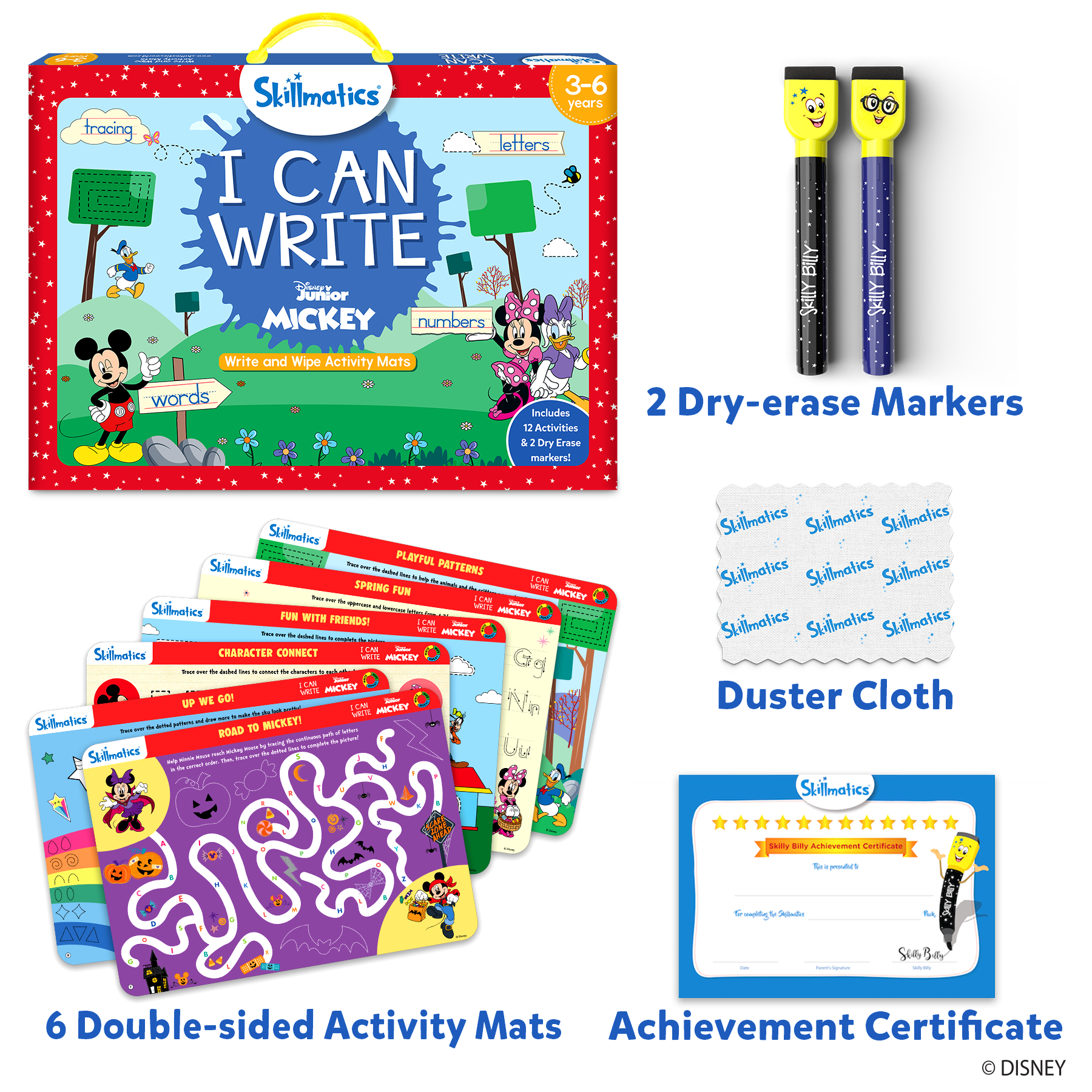 Skillmatics Preschool Learning Activity - I Can Write Disney Junior Mickey Mouse, Educational Game for Kids, Toddlers, Preschoolers Who Love Toys, Art & Craft Activities, Gifts for Ages 3, 4, 5, 6