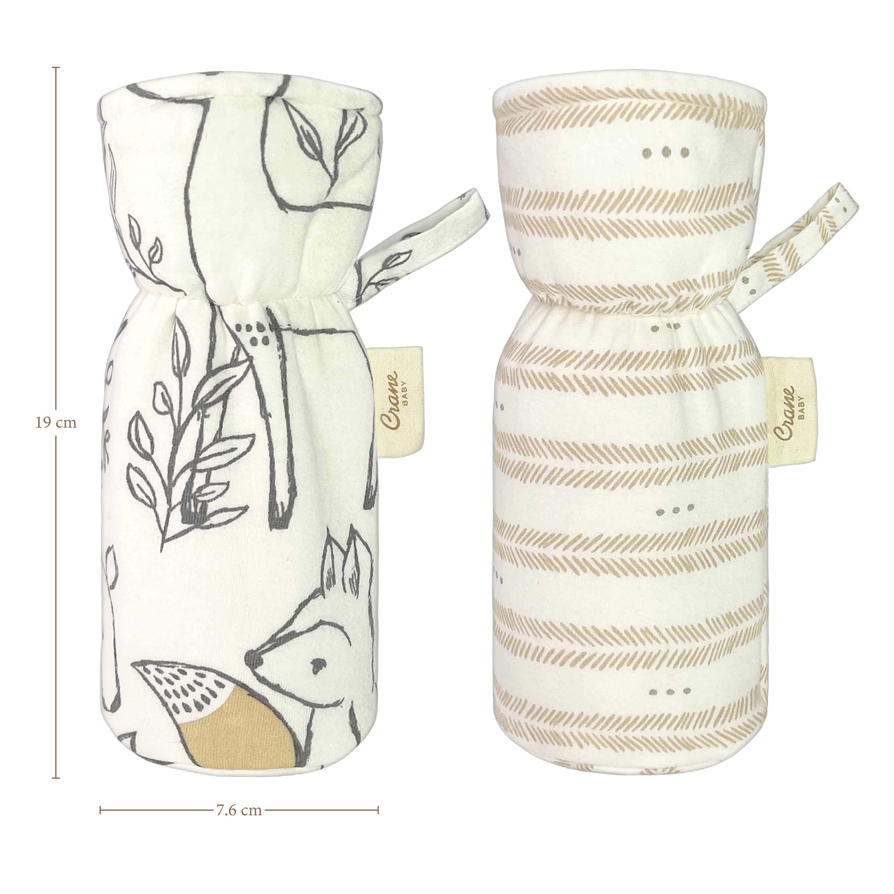 Crane Baby Bottle Cover/Warmer Ezra Collection, Pack of 2 - Multicolor