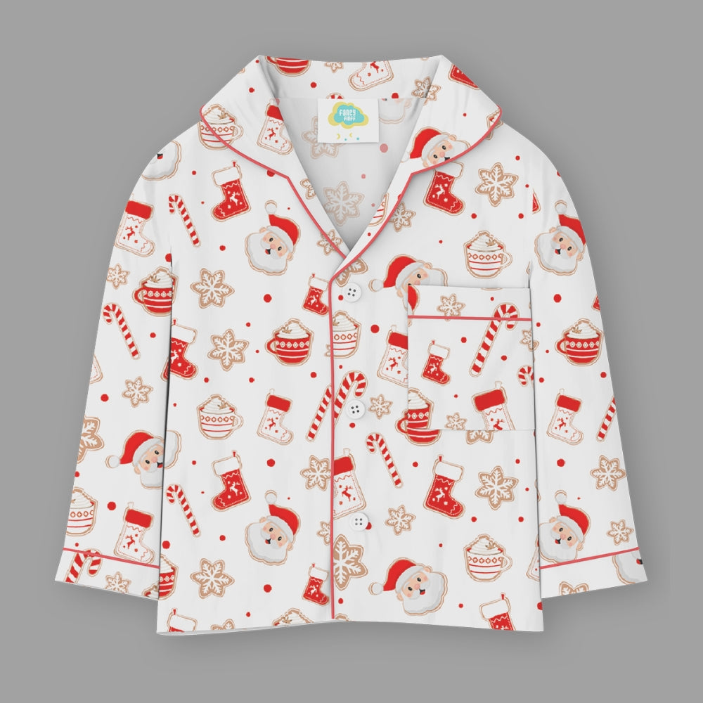 Fancy Fluff Christmas Cotton Night Suit - Ho Ho Ho