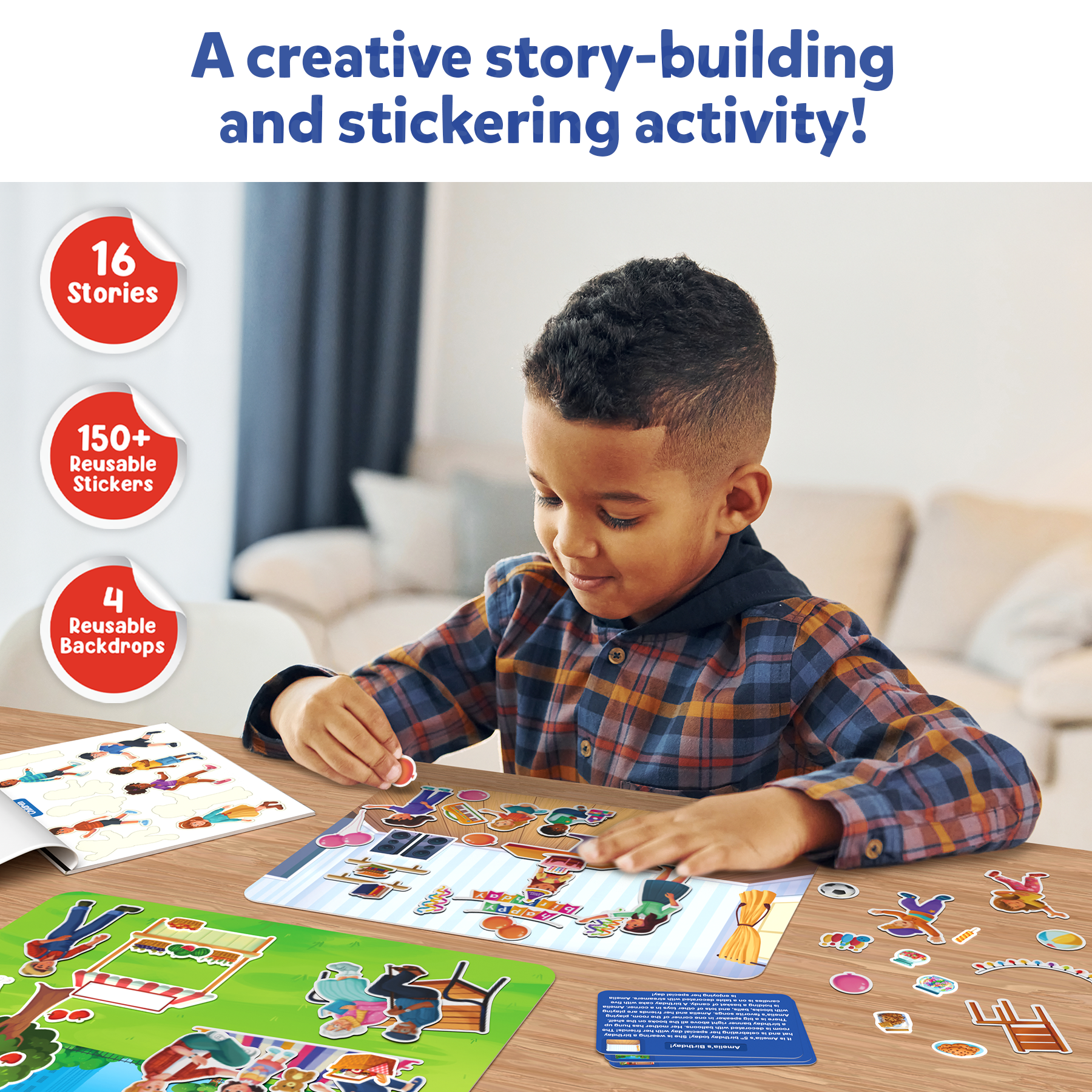 Skillmatics Art & Craft Activity - Sticker Stories, Reusable Sticker Art, DIY Craft Kits, Creative Storytelling Kit, Educational Toy, Gifts for Ages 3, 4, 5, 6, 7