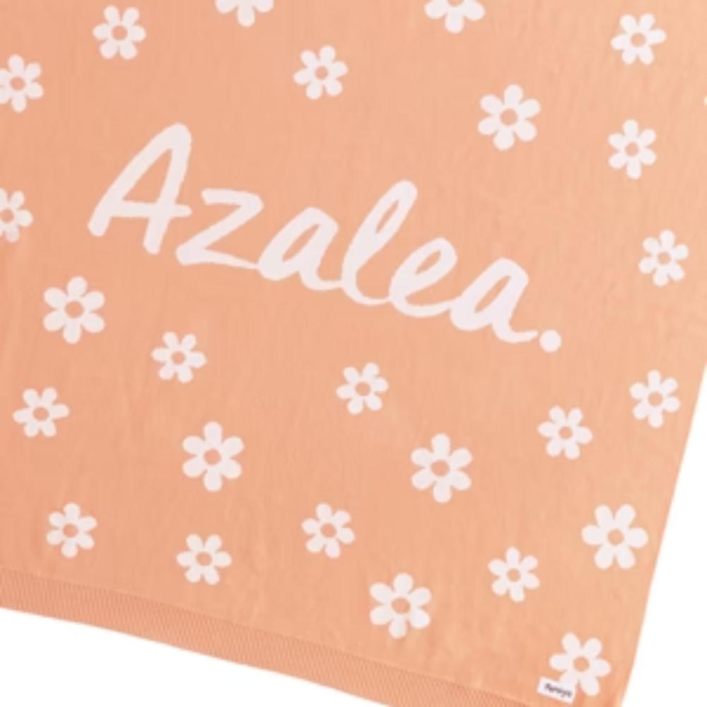 Bloom Name Blanket - Peach Fuzz Name: Ivory